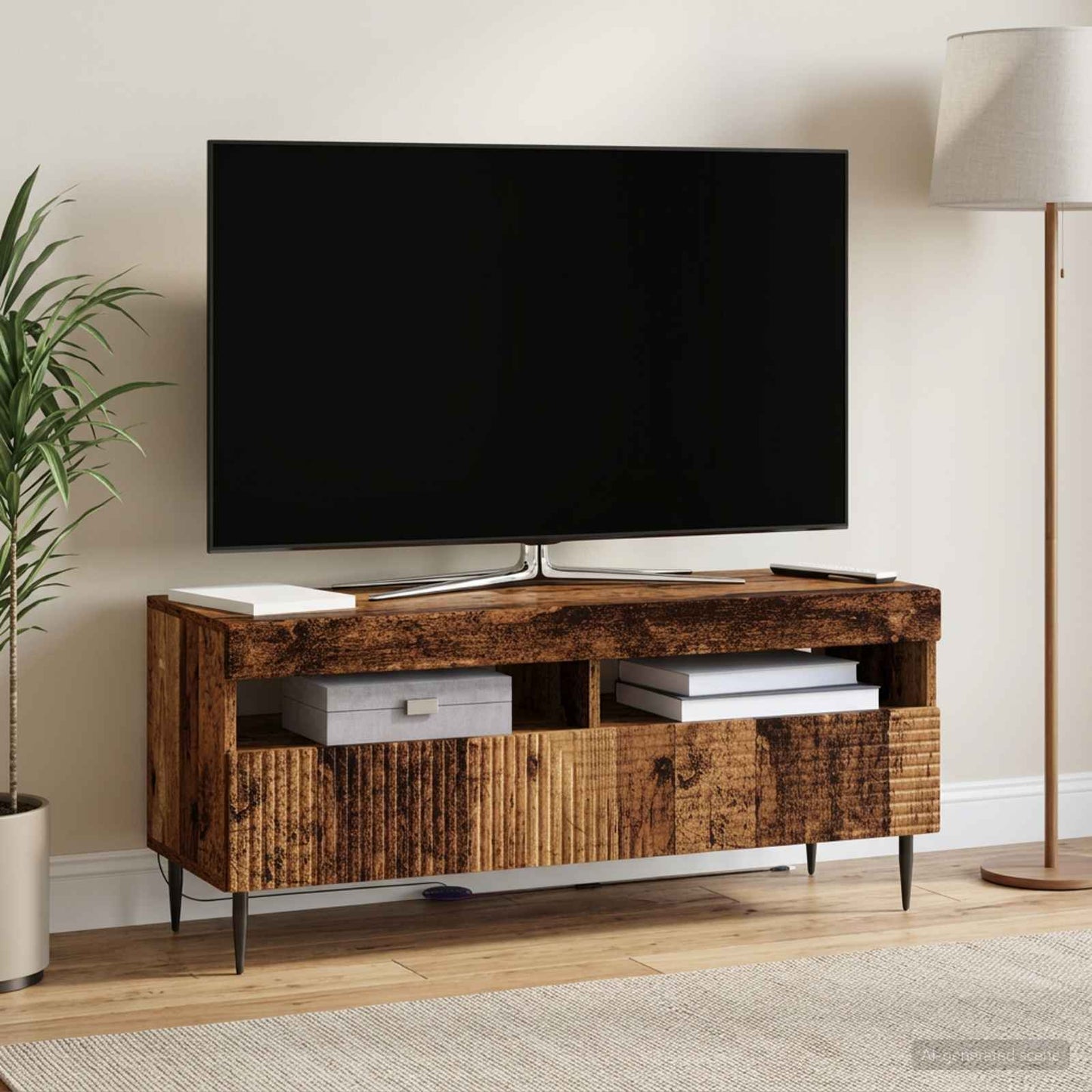 LED TV szekrény Antik Fa Szerelt Fa