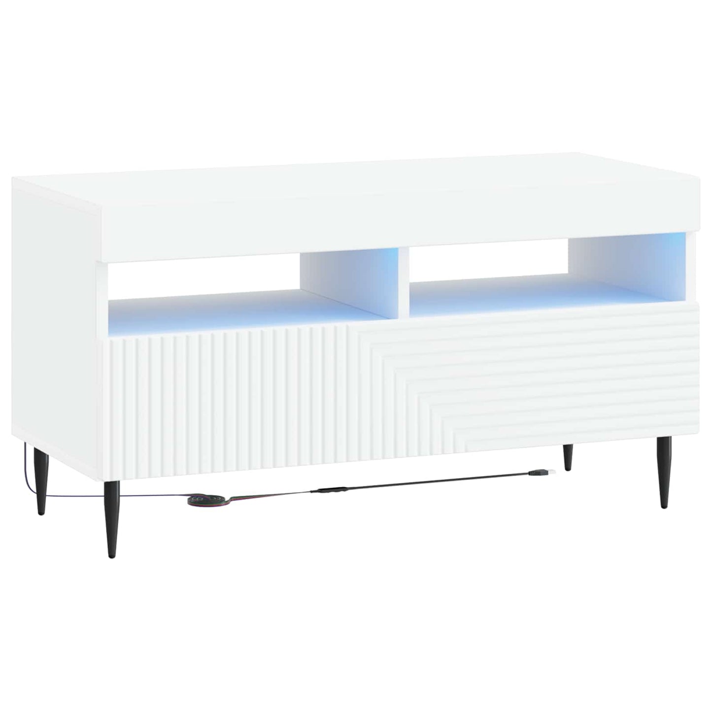 LED TV szekrény Fehér Szerelt Fa