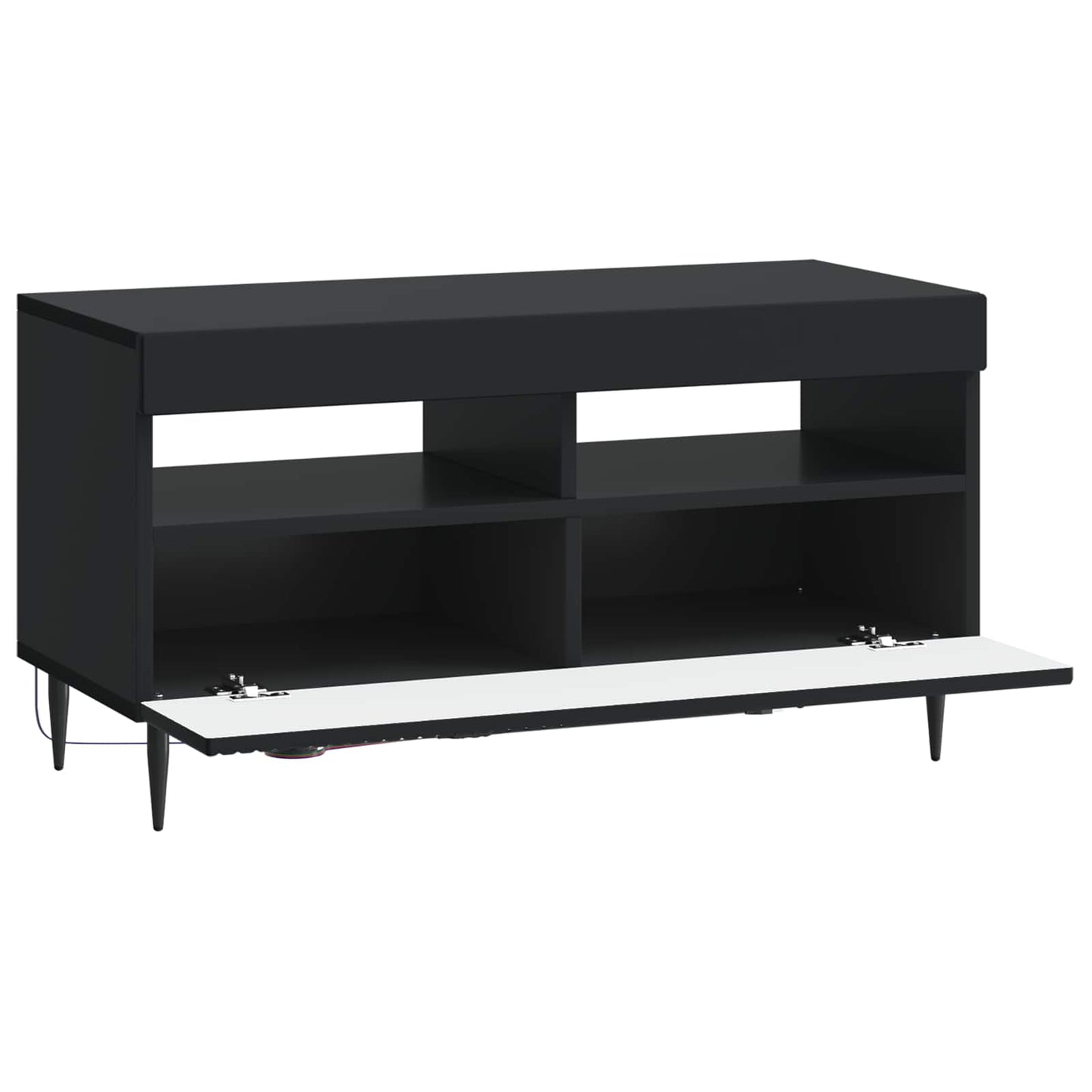 LED TV szekrény Fekete Szerelt Fa