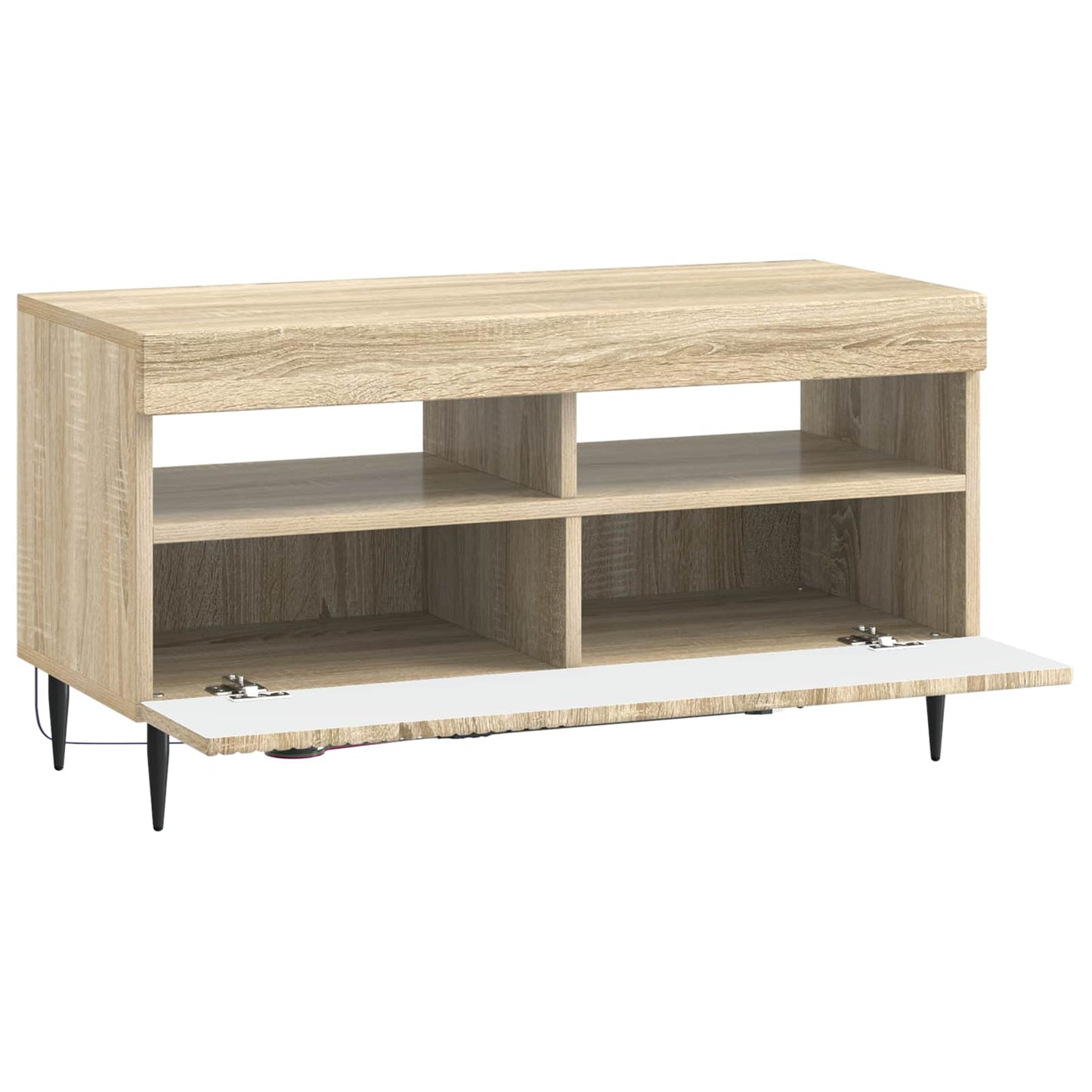 LED TV szekrény Sonoma Tölgy Szerelt Fa