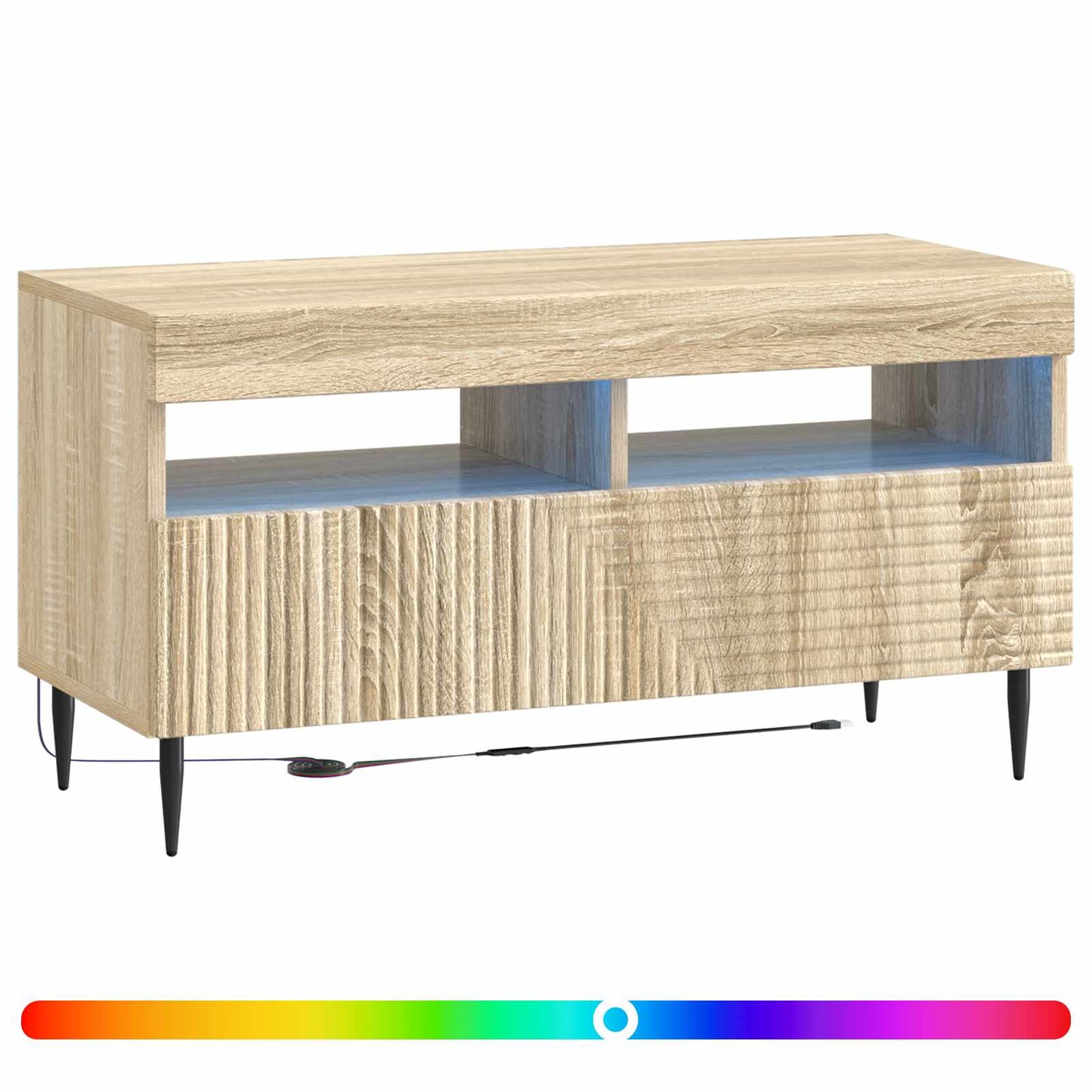 LED TV szekrény Sonoma Tölgy Szerelt Fa