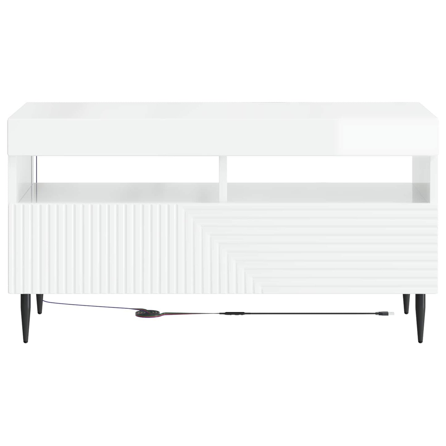 LED TV szekrény Magasfényű Fehér Szerelt Fa