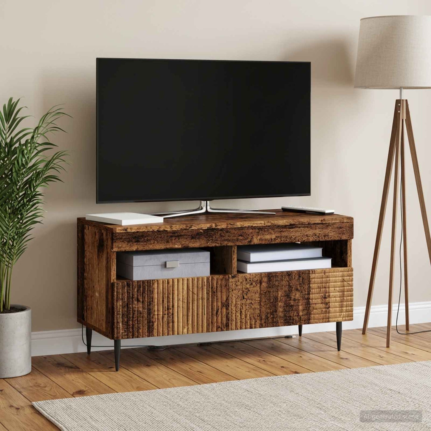 LED TV szekrény Antik Fa Szerelt Fa