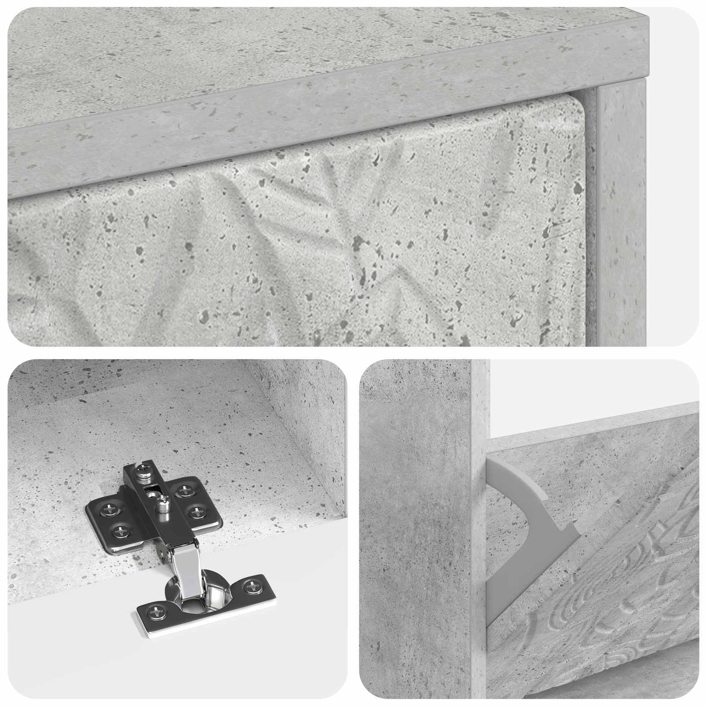 Cipőszekrény DELFT 78 x 24 x 103 cm Szerelt Fa Betonszürke