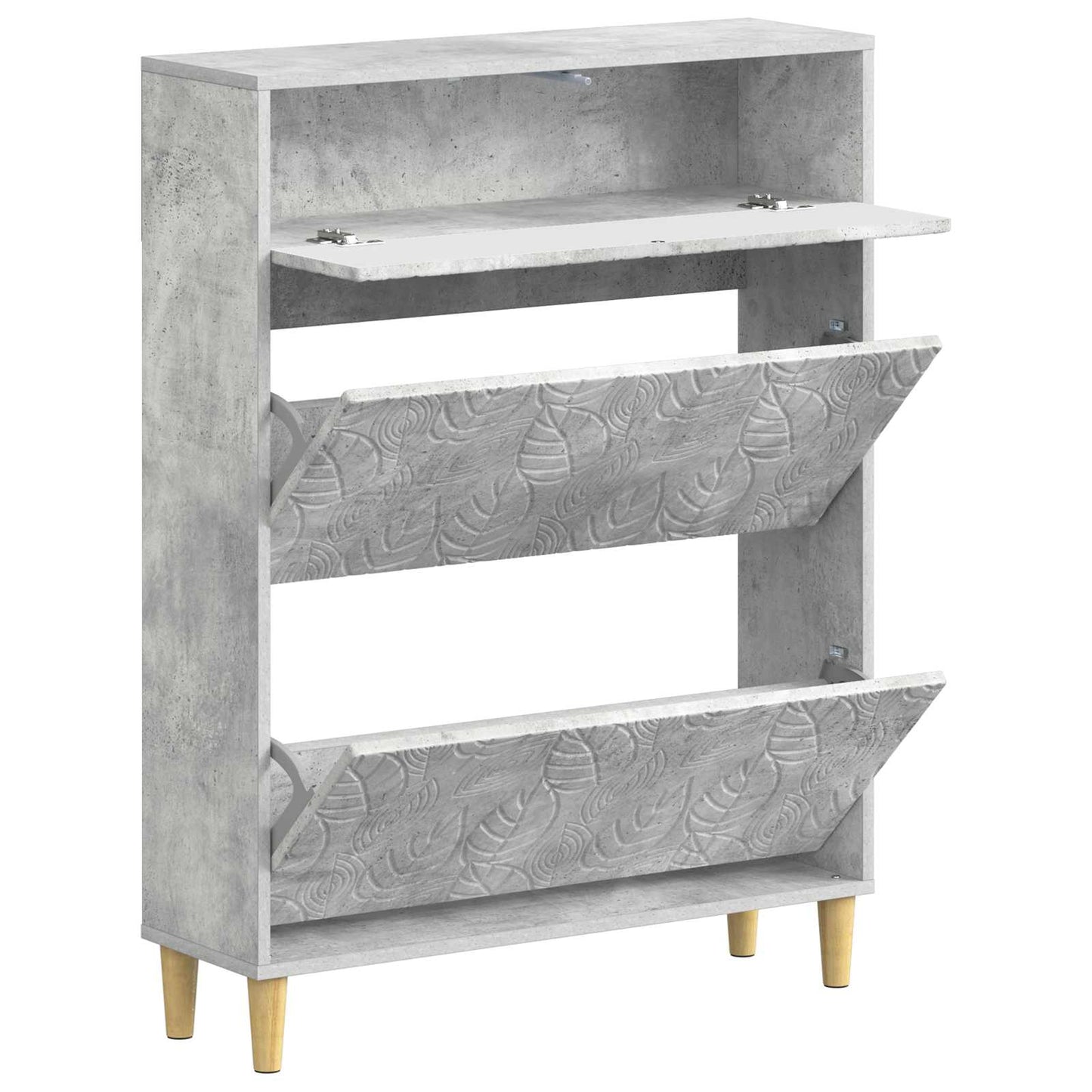 Cipőszekrény DELFT 78 x 24 x 103 cm Szerelt Fa Betonszürke