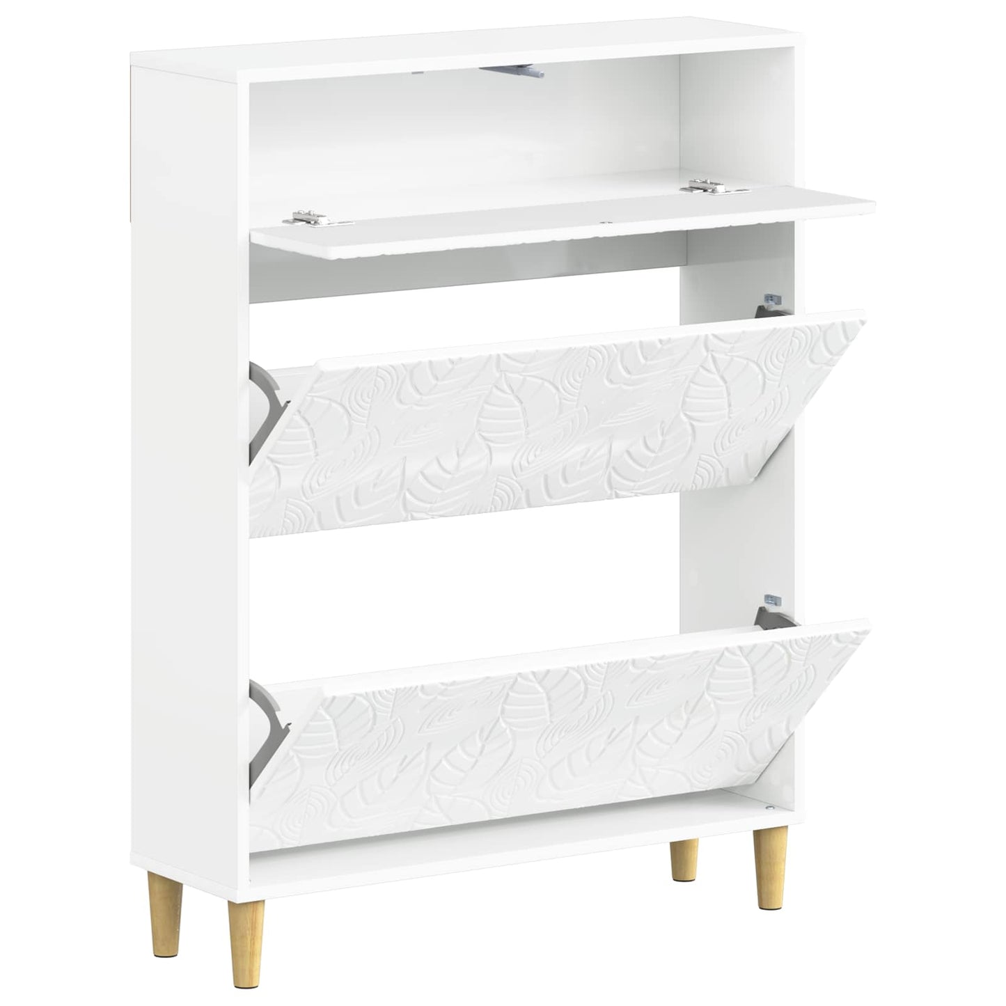 Cipőszekrény DELFT 78 x 24 x 103 cm Szerelt Fa Magasfényű Fehér