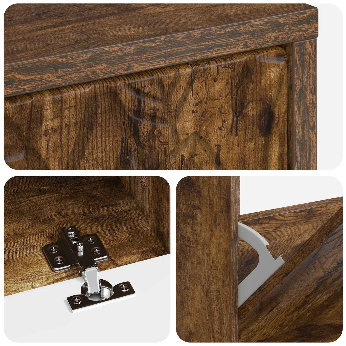 Cipőszekrény DELFT 78 x 24 x 103 cm Szerelt Fa Füstös Tölgy