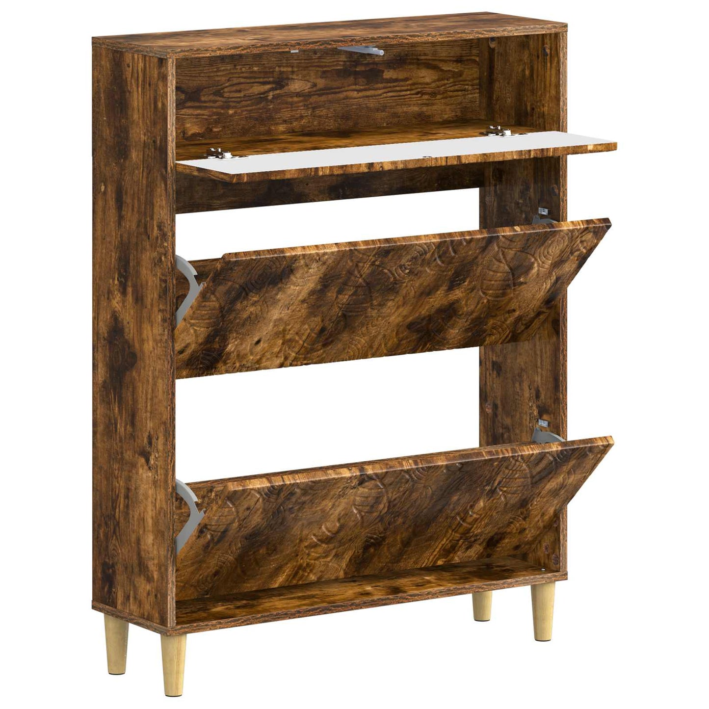 Cipőszekrény DELFT 78 x 24 x 103 cm Szerelt Fa Füstös Tölgy