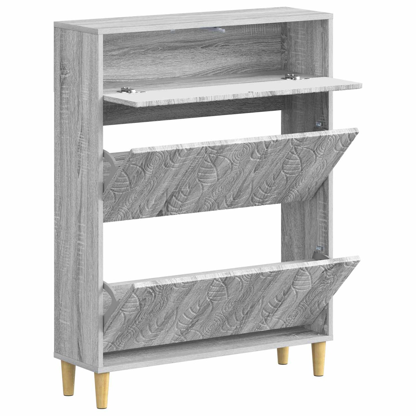 Cipőszekrény DELFT 78 x 24 x 103 cm Szerelt Fa Szürke Sonoma