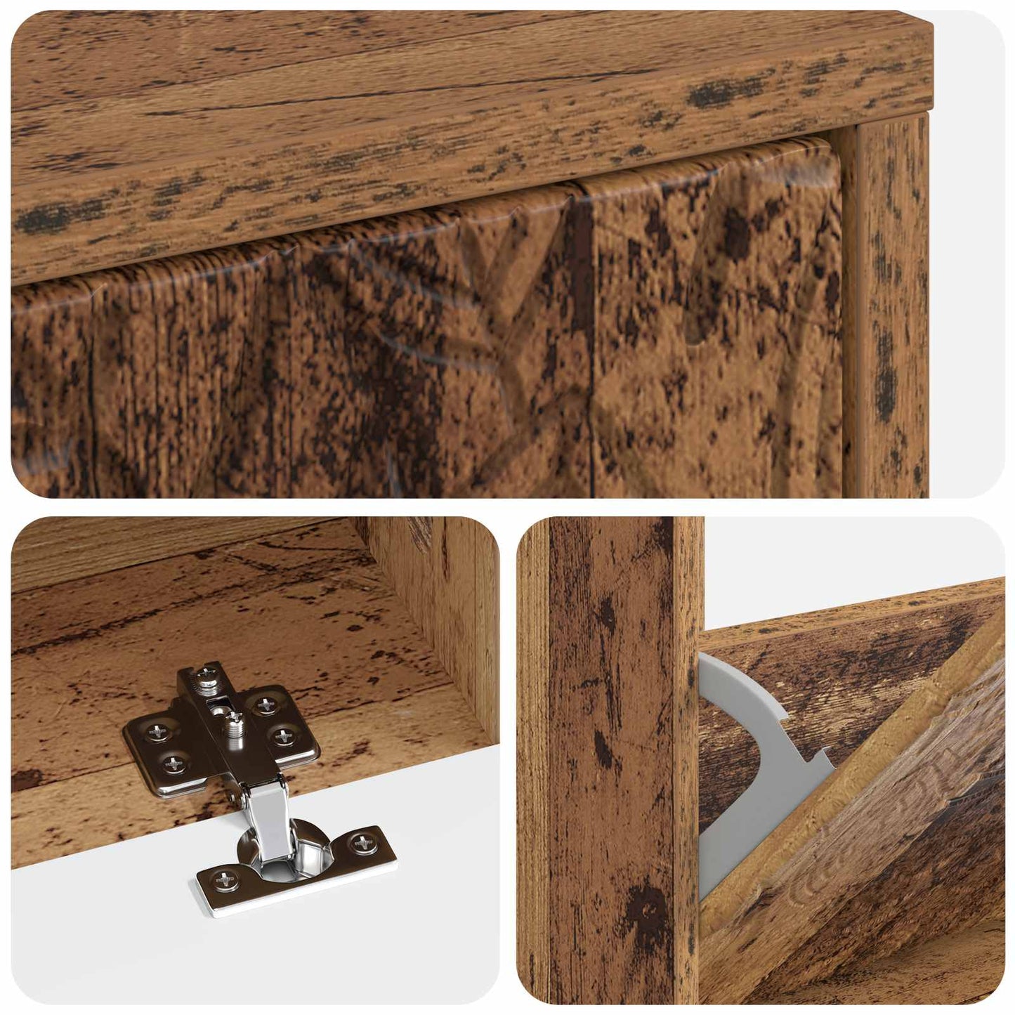 Cipőszekrény DELFT 78 x 24 x 103 cm Szerelt Fa Antik Fa