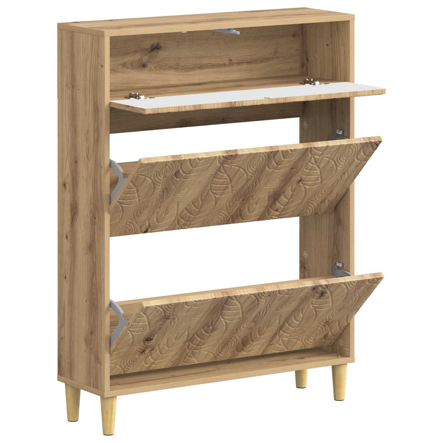 Cipőszekrény DELFT 78 x 24 x 103 cm Szerelt Fa Kézműves Tölgy