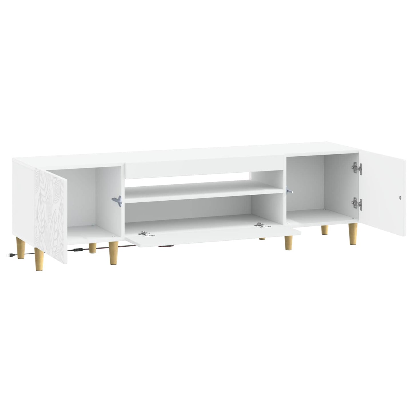 LED TV szekrény Fehér Szerelt Fa