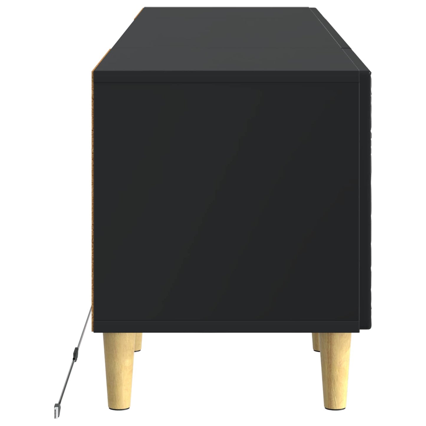 LED TV szekrény Fekete Szerelt Fa