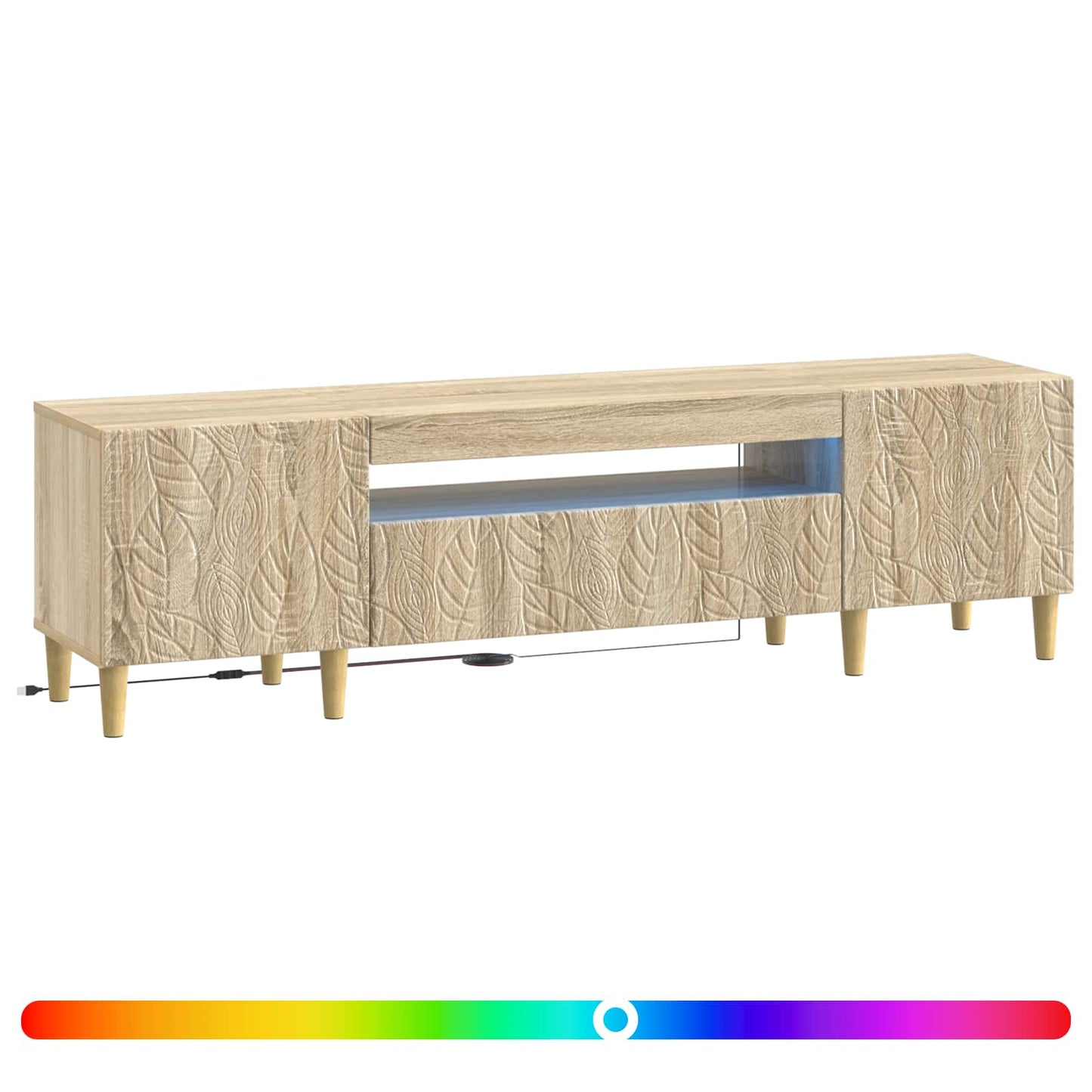 LED TV szekrény Sonoma Tölgy Szerelt Fa