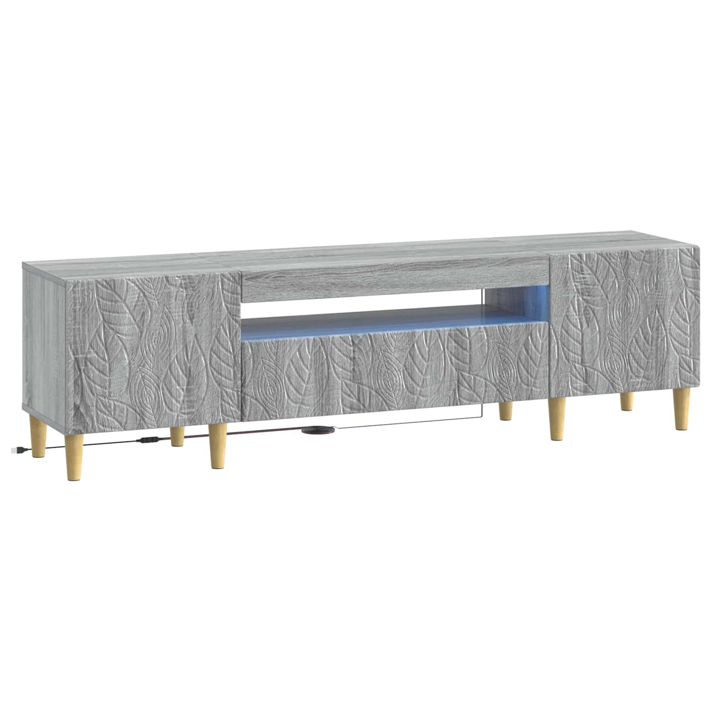LED TV szekrény Szürke Sonoma Szerelt Fa