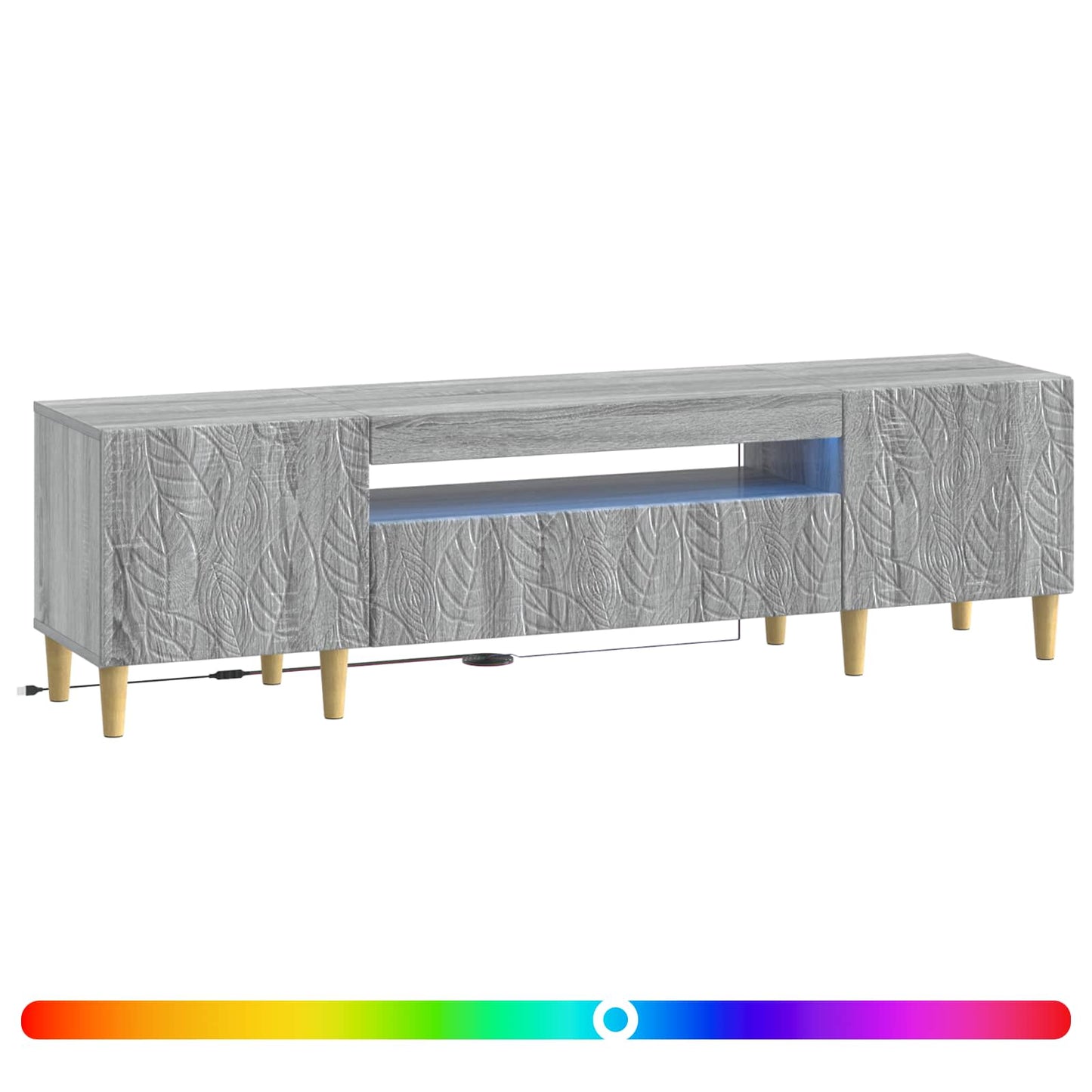 LED TV szekrény Szürke Sonoma Szerelt Fa
