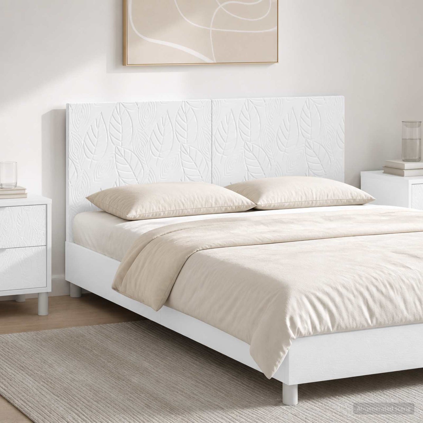 Falra szerelhető fejtámla DELFT Magasfényű Fehér Szerelt Fa