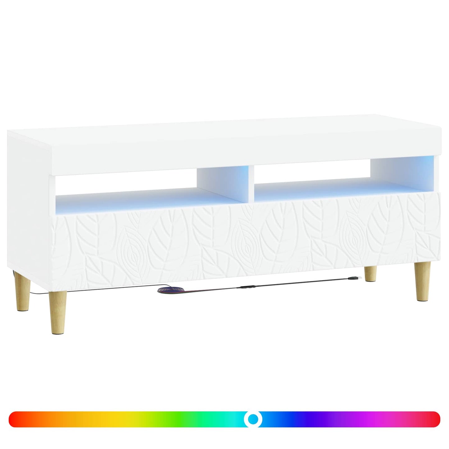LED TV szekrény Fehér Szerelt Fa