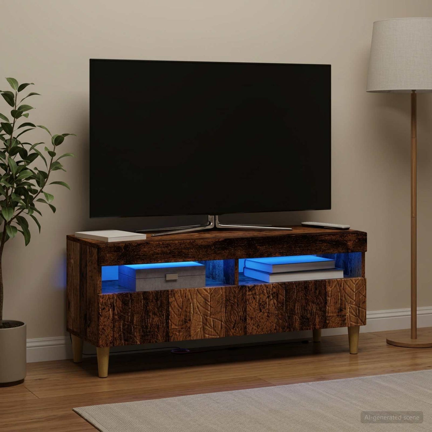 LED TV szekrény Antik Fa Szerelt Fa