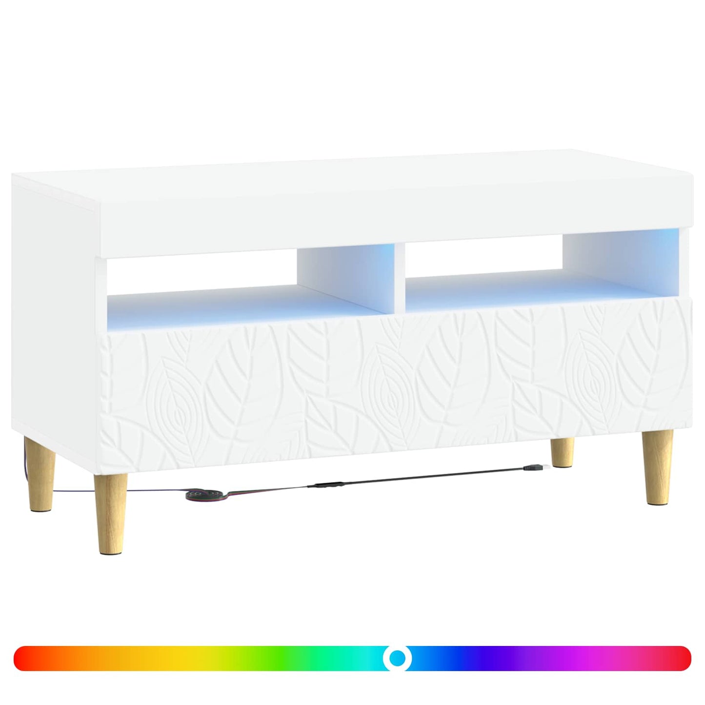 LED TV szekrény Fehér Szerelt Fa