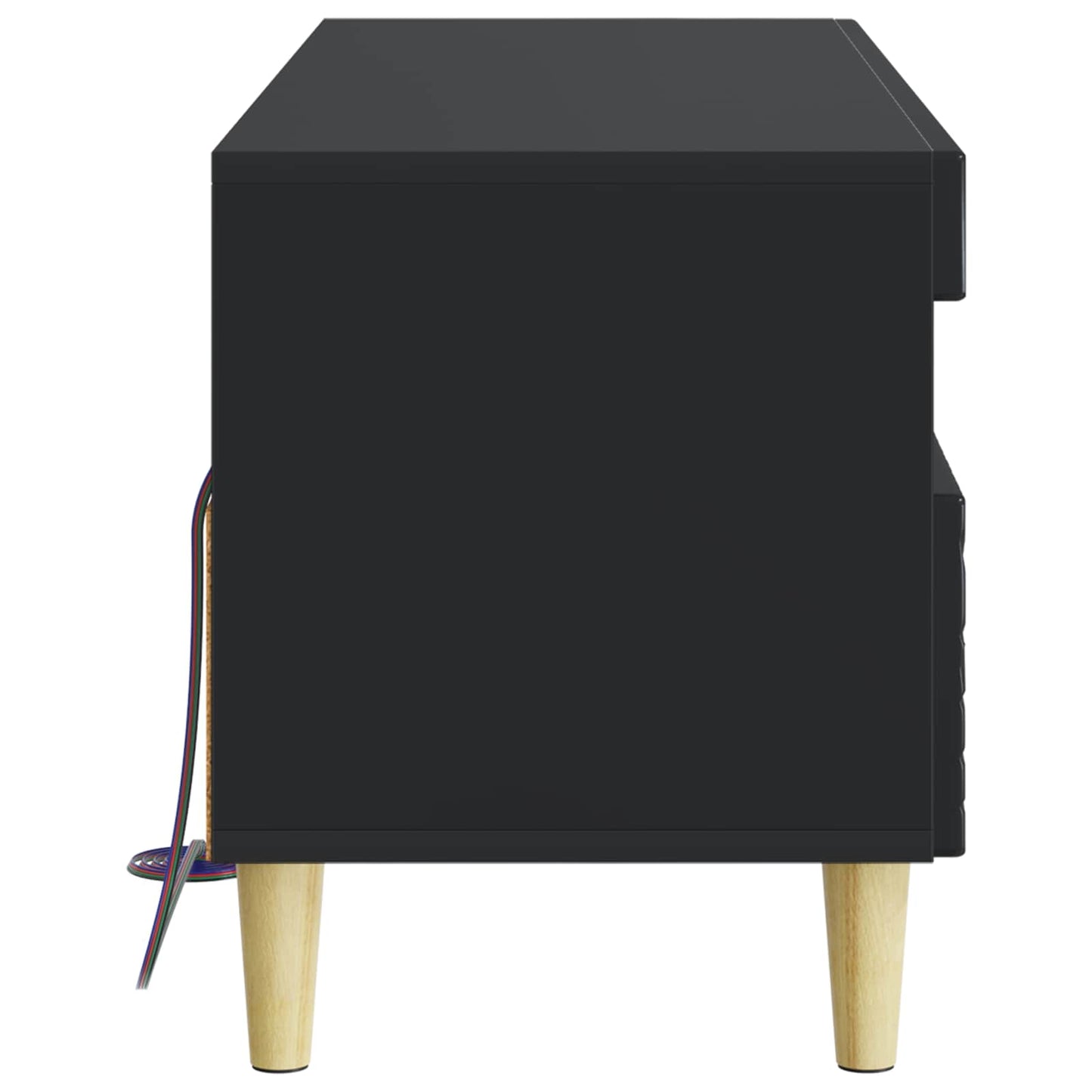 LED TV szekrény Fekete Szerelt Fa