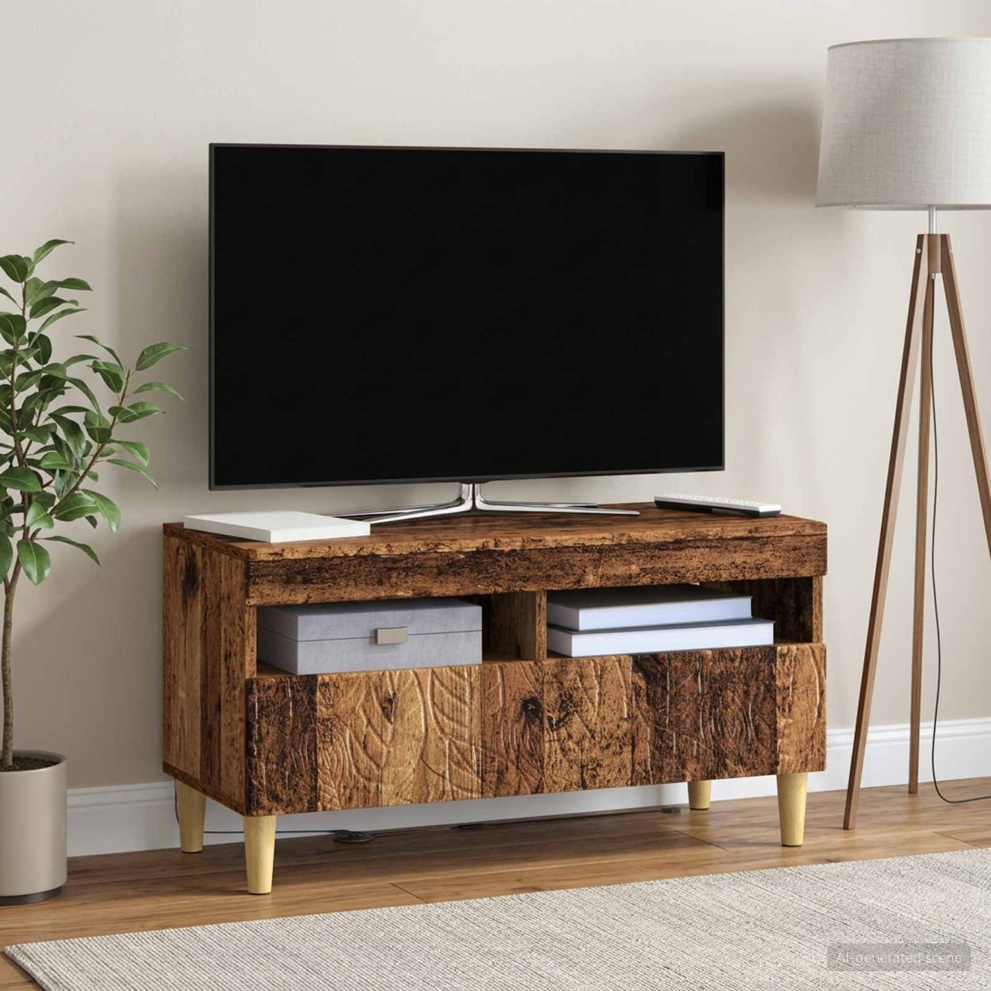 LED TV szekrény Antik Fa Szerelt Fa