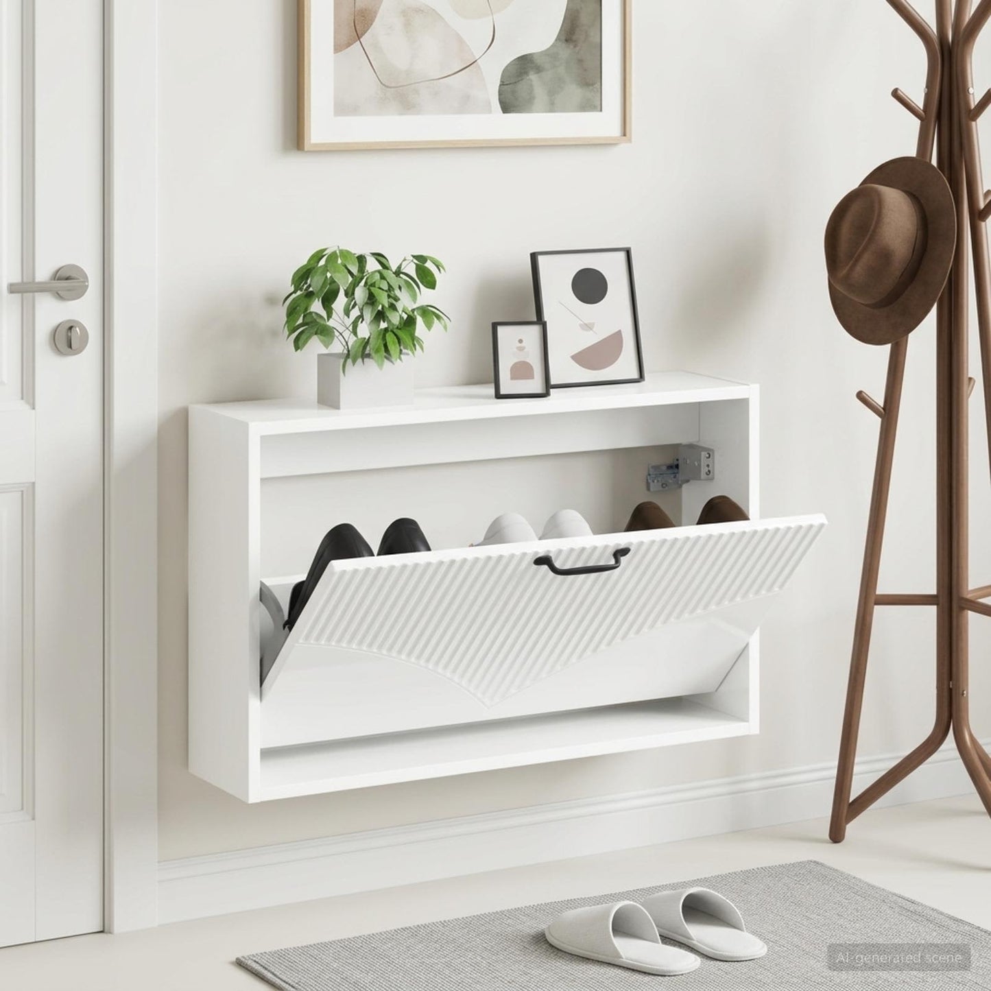 Fali Cipőtartó HOORN 71 x 17 x 43 cm Szerelt Fa