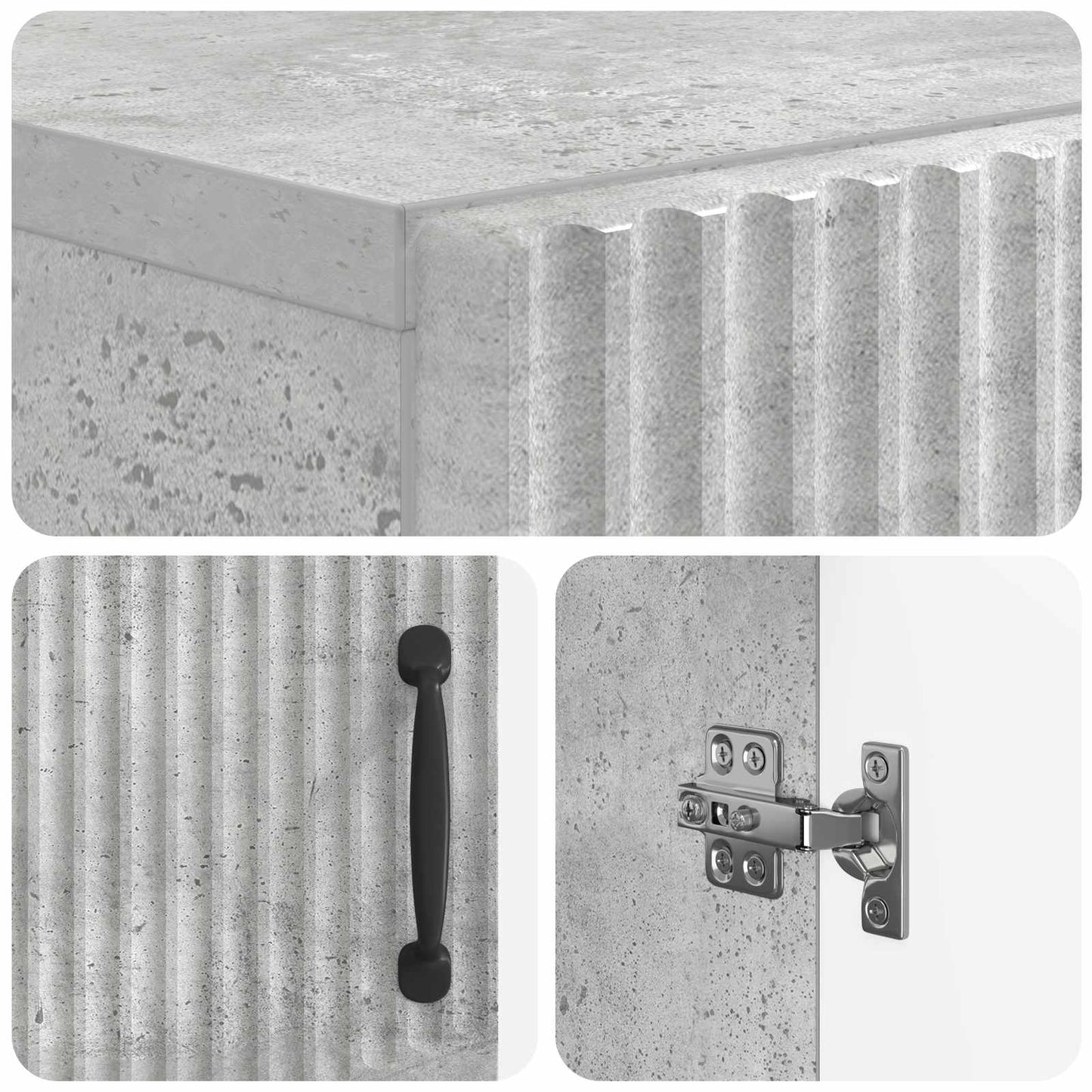Cipőszekrény HOORN 59,5 x 39,5 x 87 cm Szerelt Fa Betonszürke