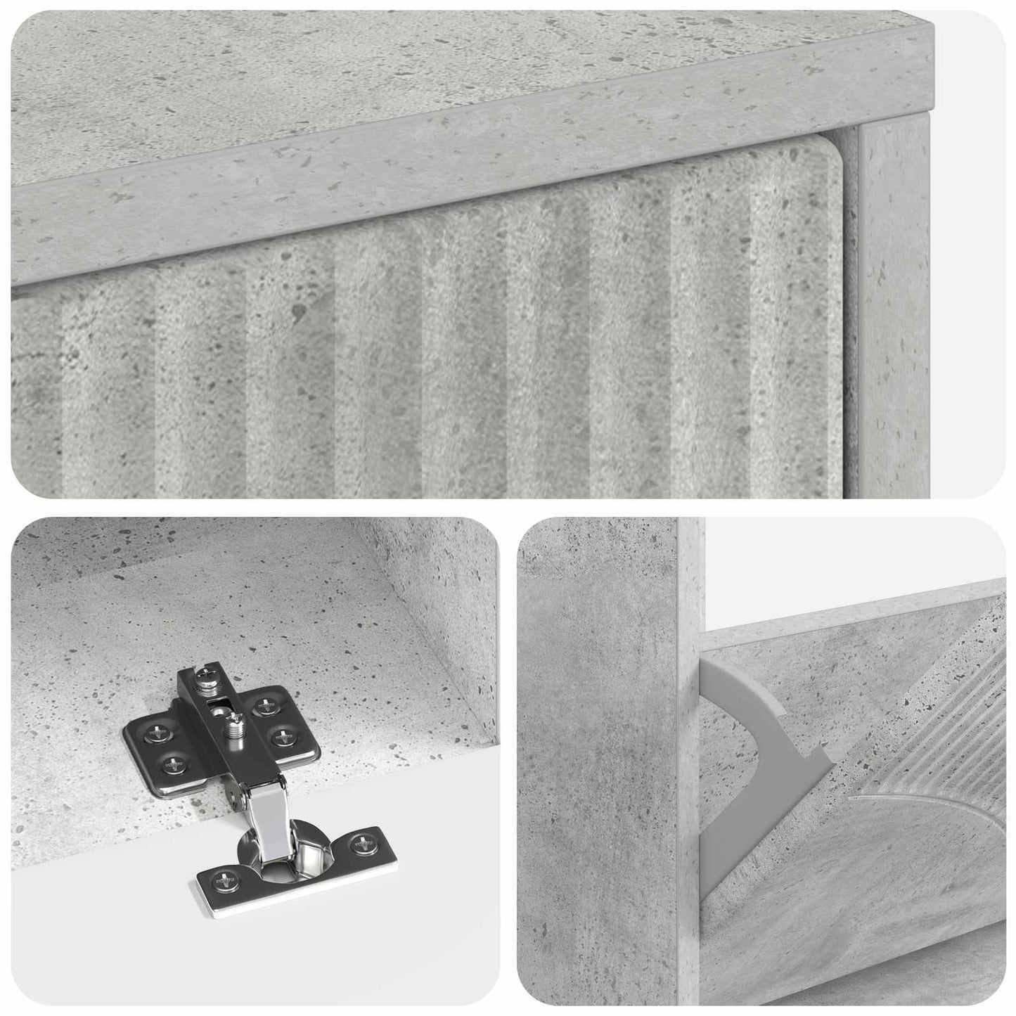 Cipőszekrény HOORN 78 x 24 x 100 cm Szerelt Fa Betonszürke