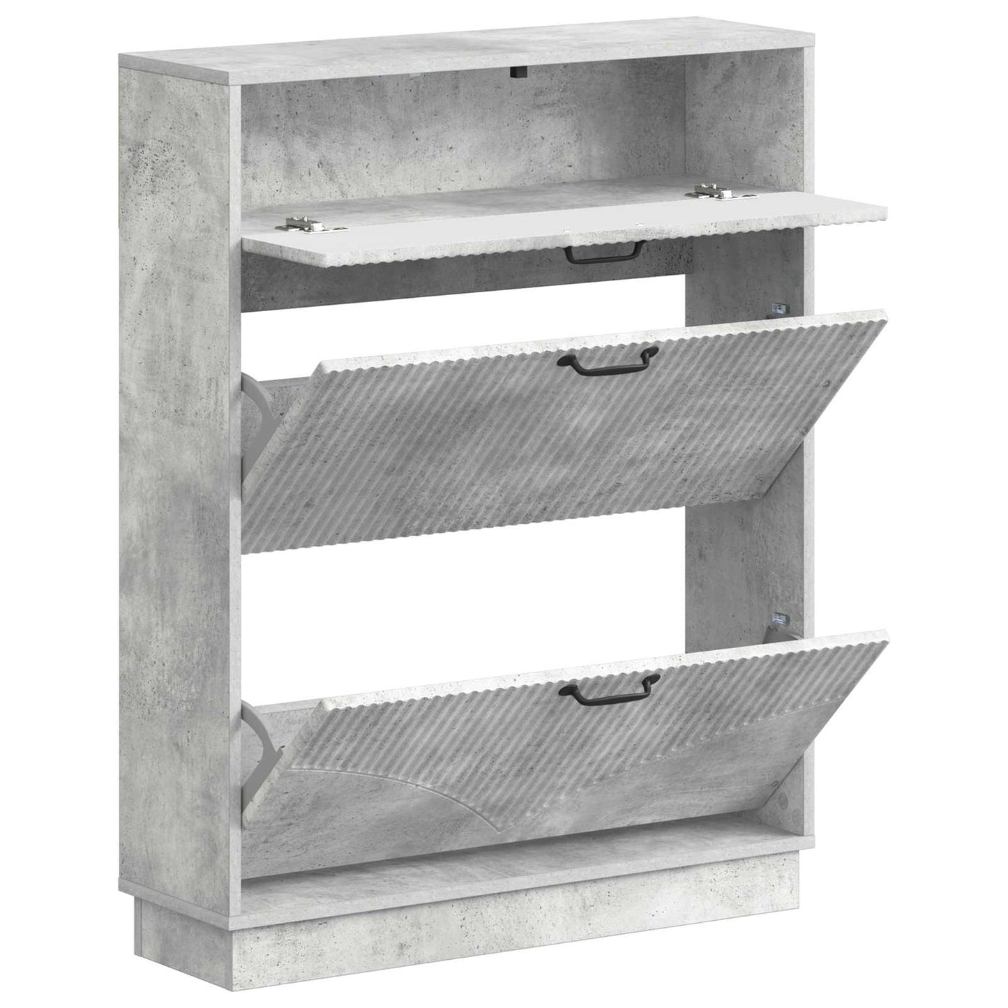 Cipőszekrény HOORN 78 x 24 x 100 cm Szerelt Fa Betonszürke