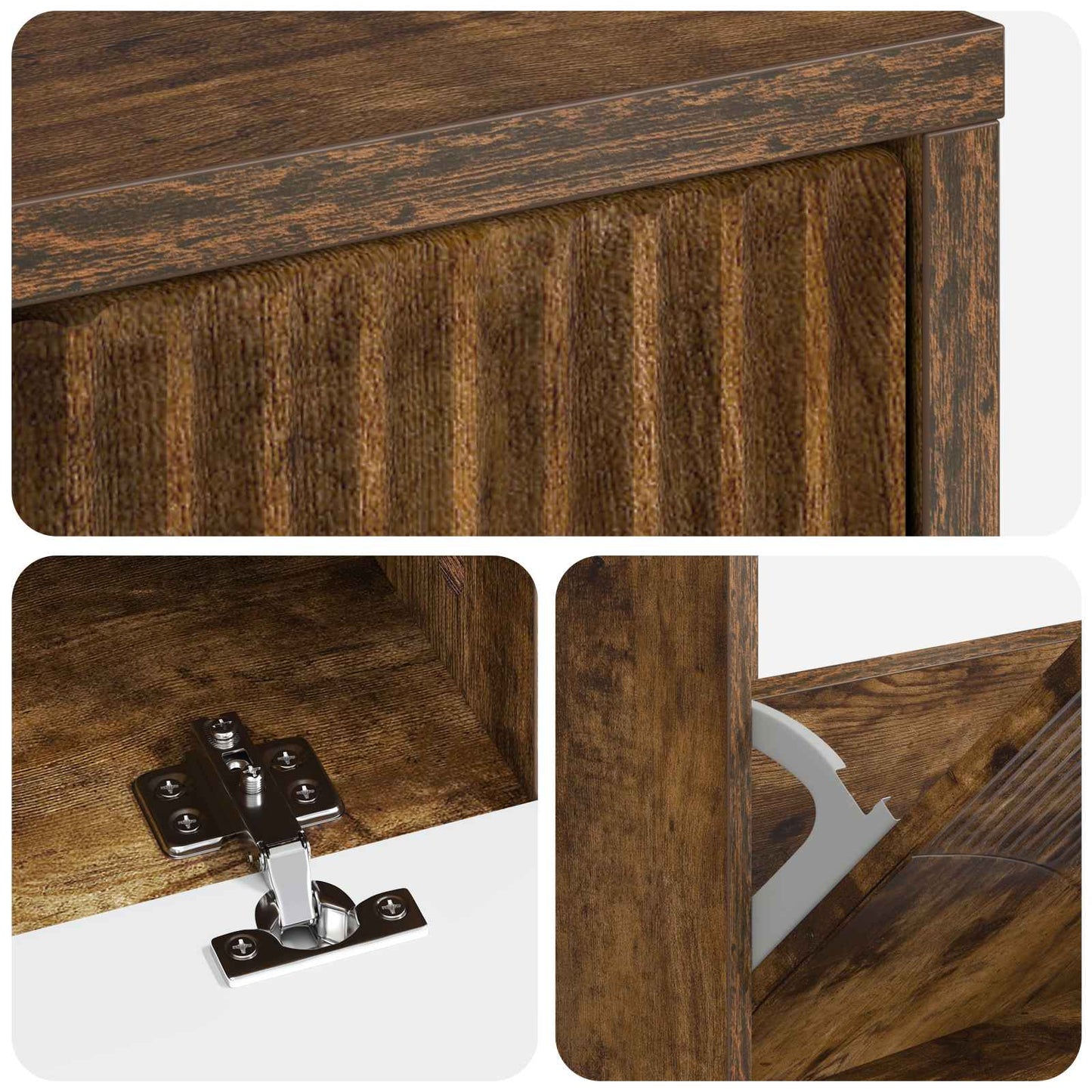 Cipőszekrény HOORN 78 x 24 x 100 cm Szerelt Fa Füstös Tölgy