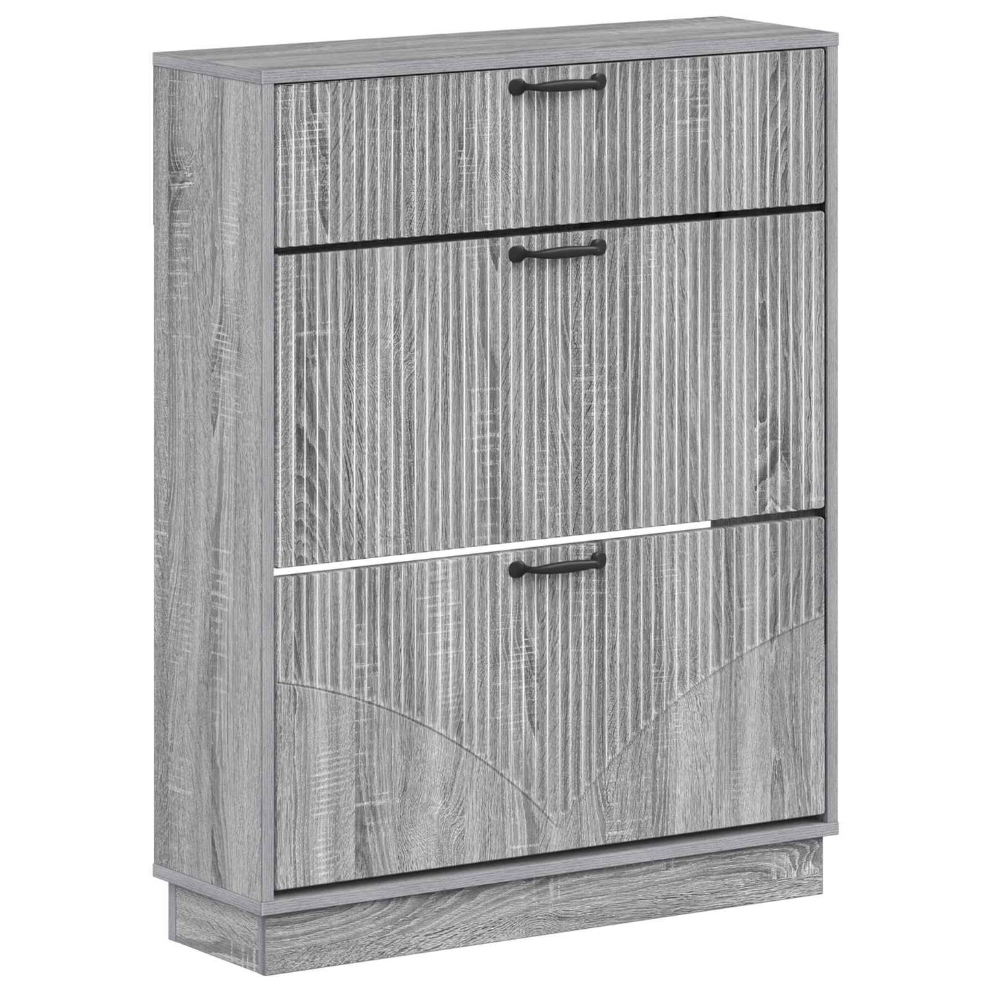 Cipőszekrény HOORN 78 x 24 x 100 cm Szerelt Fa Szürke Sonoma