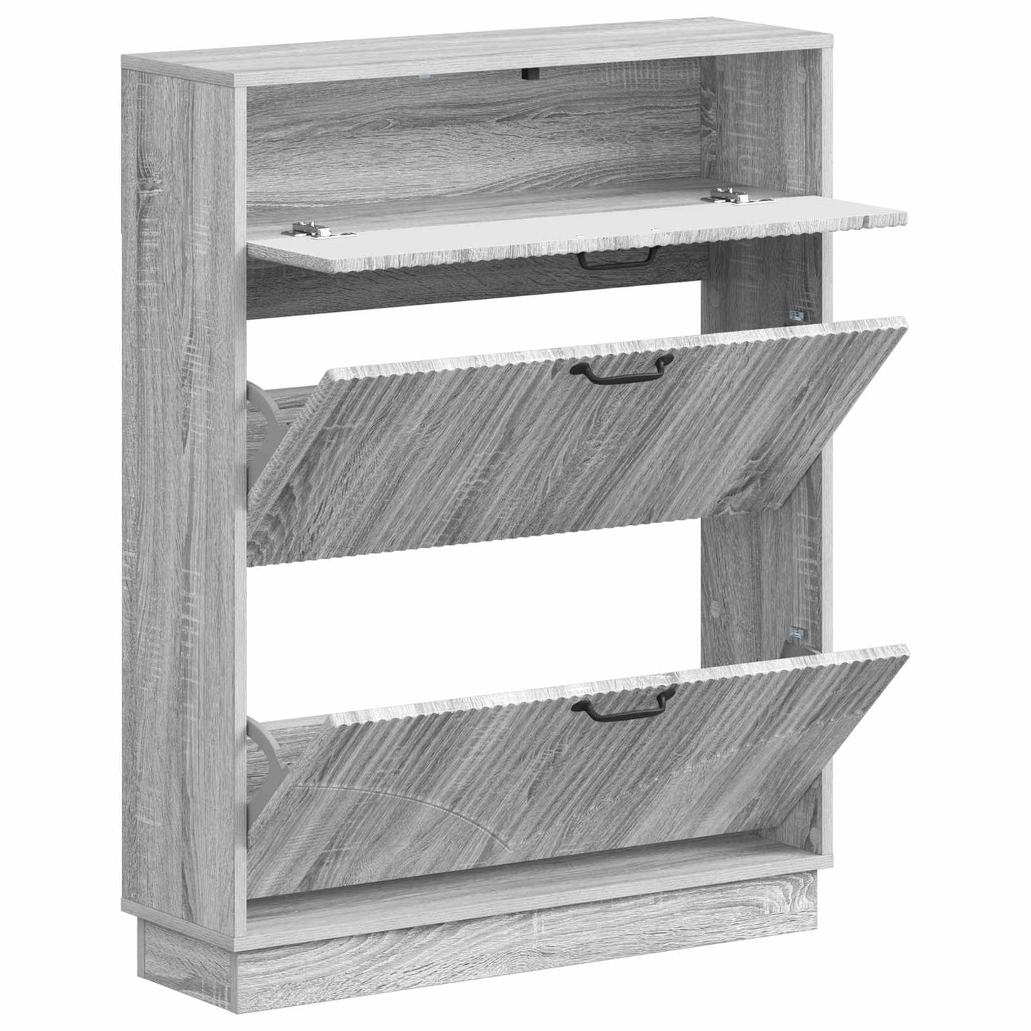 Cipőszekrény HOORN 78 x 24 x 100 cm Szerelt Fa Szürke Sonoma