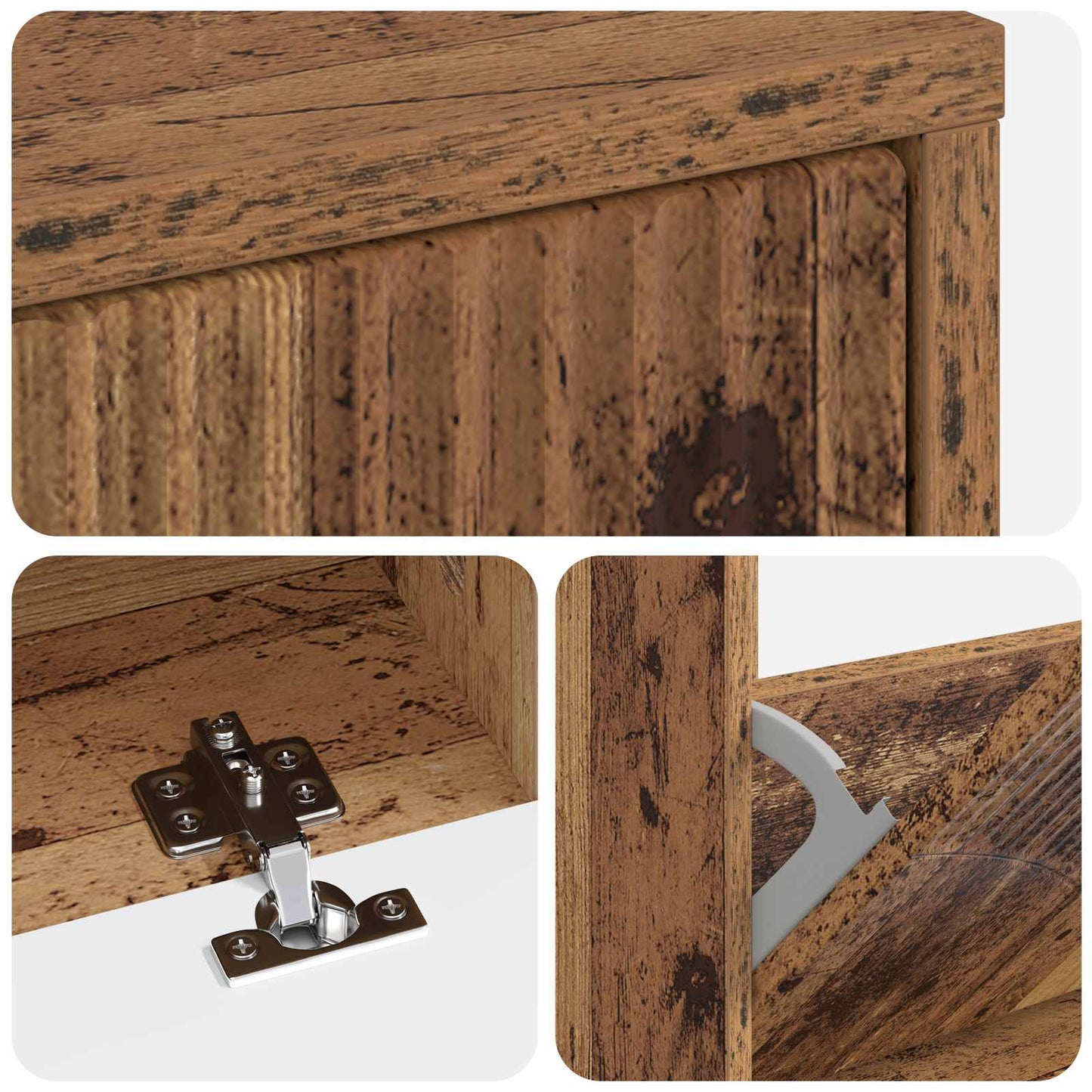 Cipőszekrény HOORN 78 x 24 x 100 cm Szerelt Fa Antik Fa