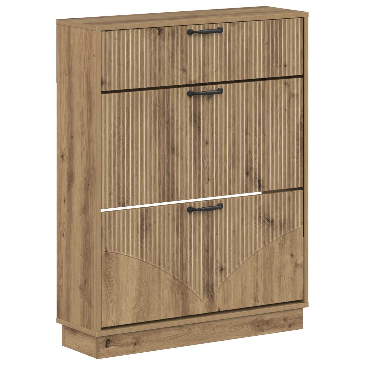 Cipőszekrény HOORN 78 x 24 x 100 cm Szerelt Fa Kézműves Tölgy