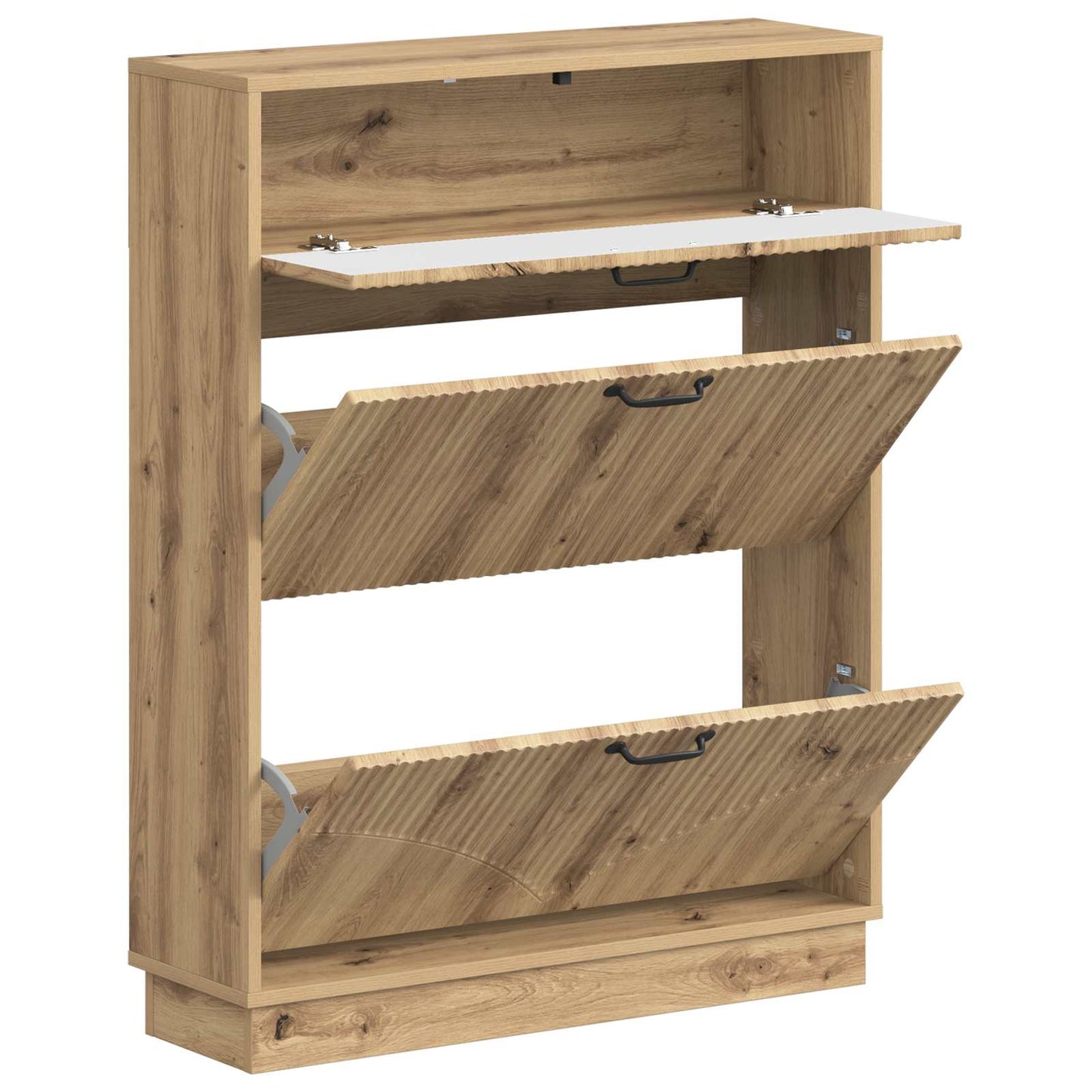 Cipőszekrény HOORN 78 x 24 x 100 cm Szerelt Fa Kézműves Tölgy