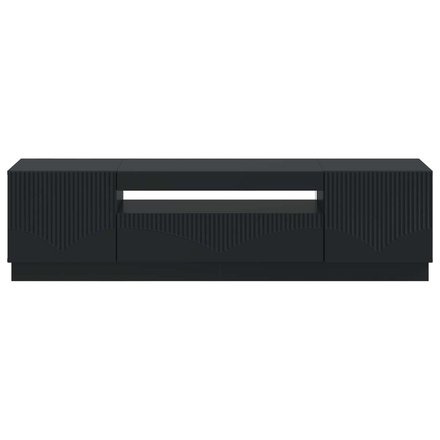 LED TV szekrény Fekete Szerelt Fa