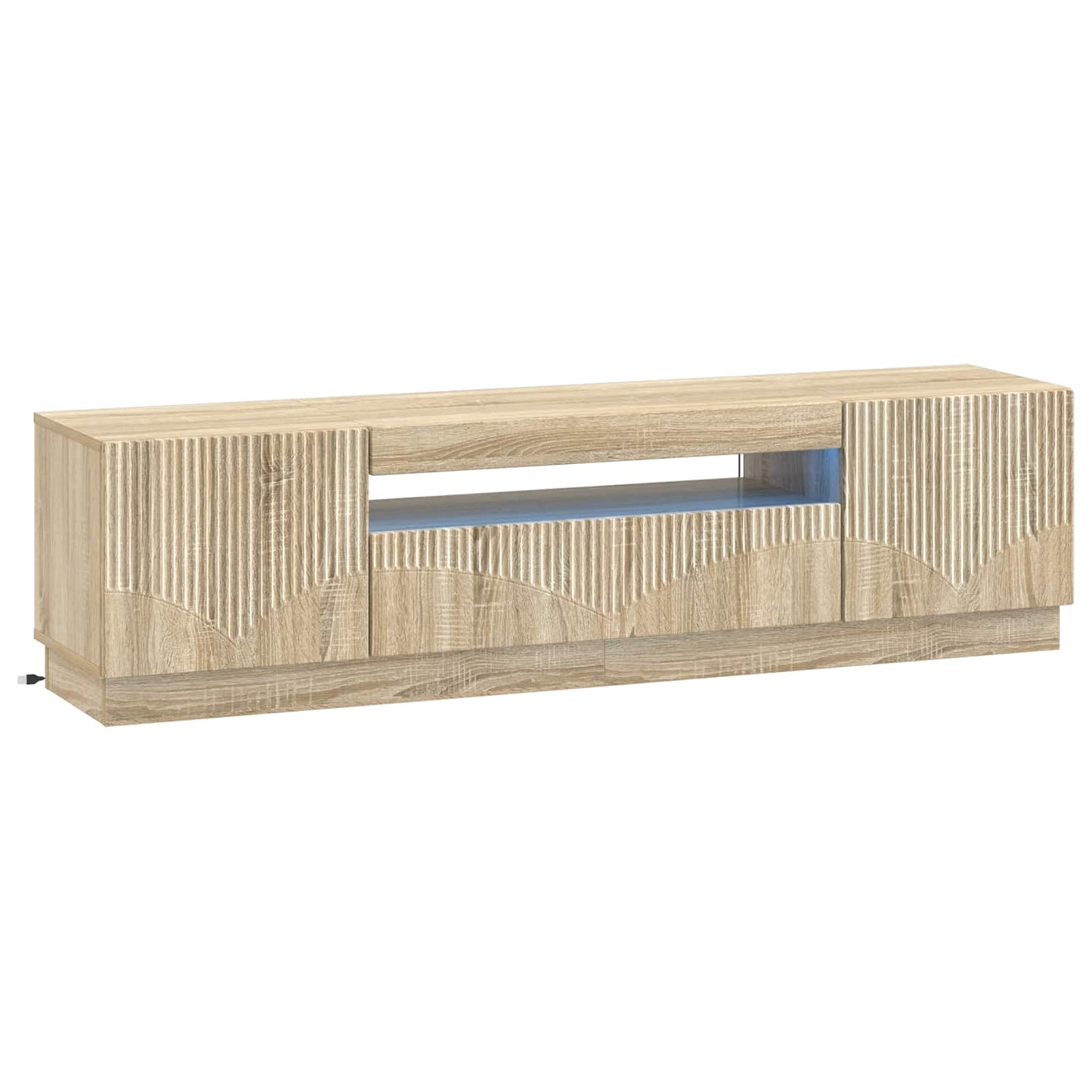 LED TV szekrény Sonoma Tölgy Szerelt Fa