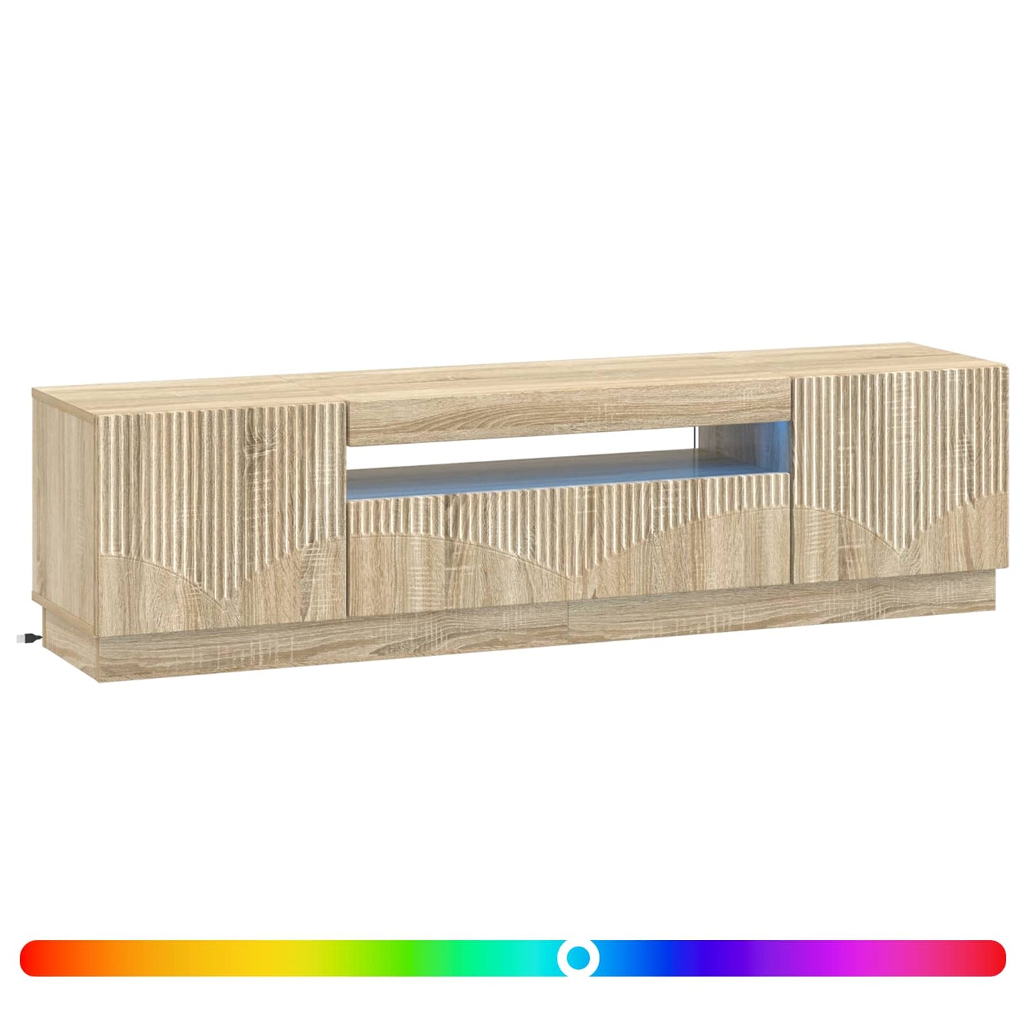 LED TV szekrény Sonoma Tölgy Szerelt Fa