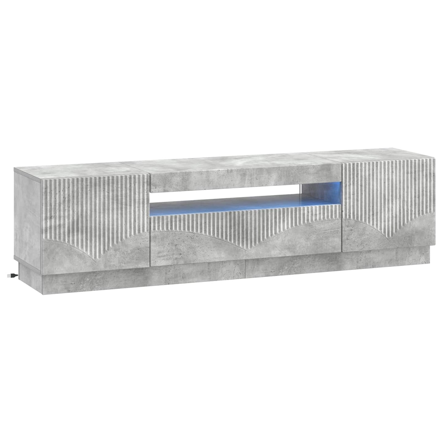 LED TV szekrény Betonszürke Szerelt Fa