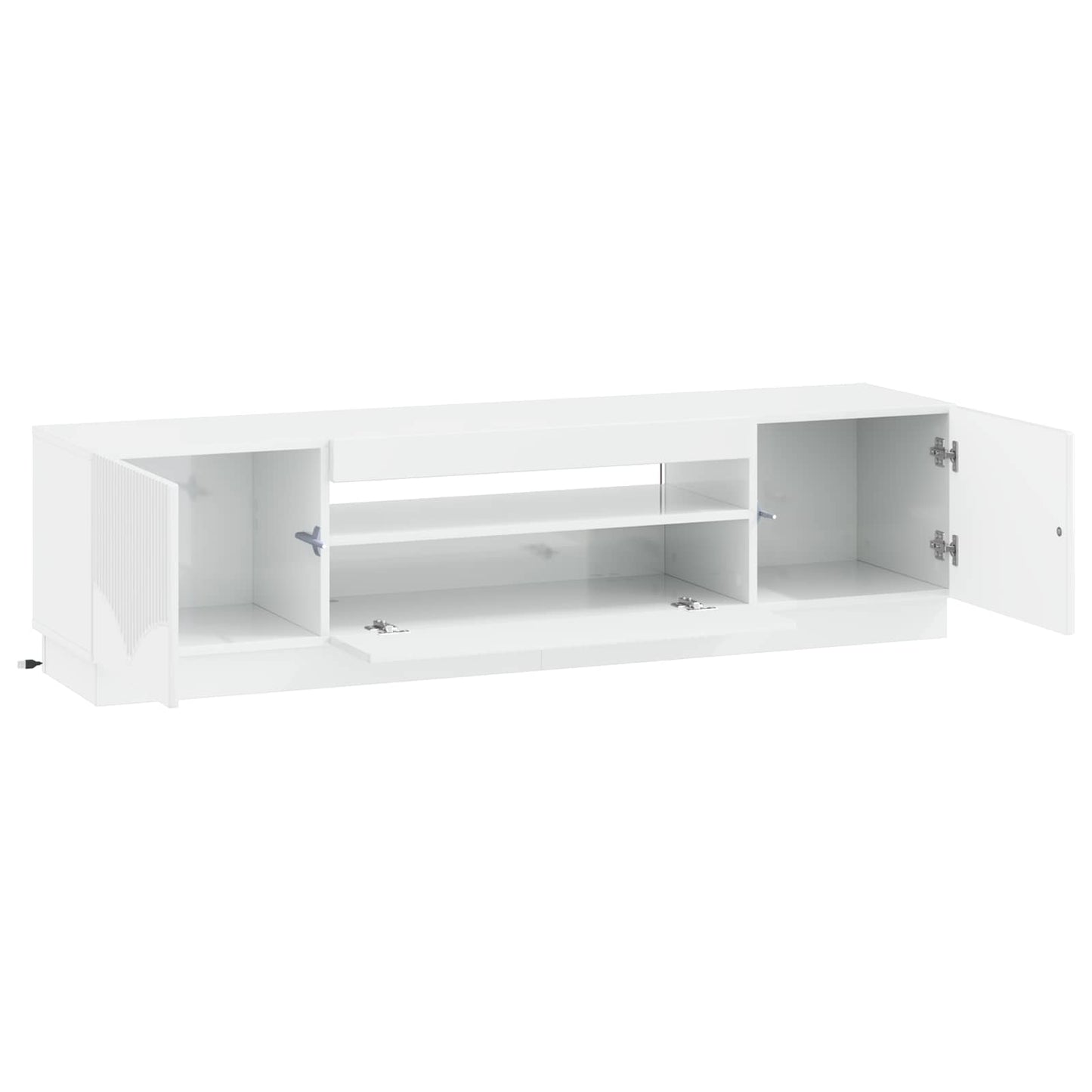LED TV szekrény Magasfényű Fehér Szerelt Fa