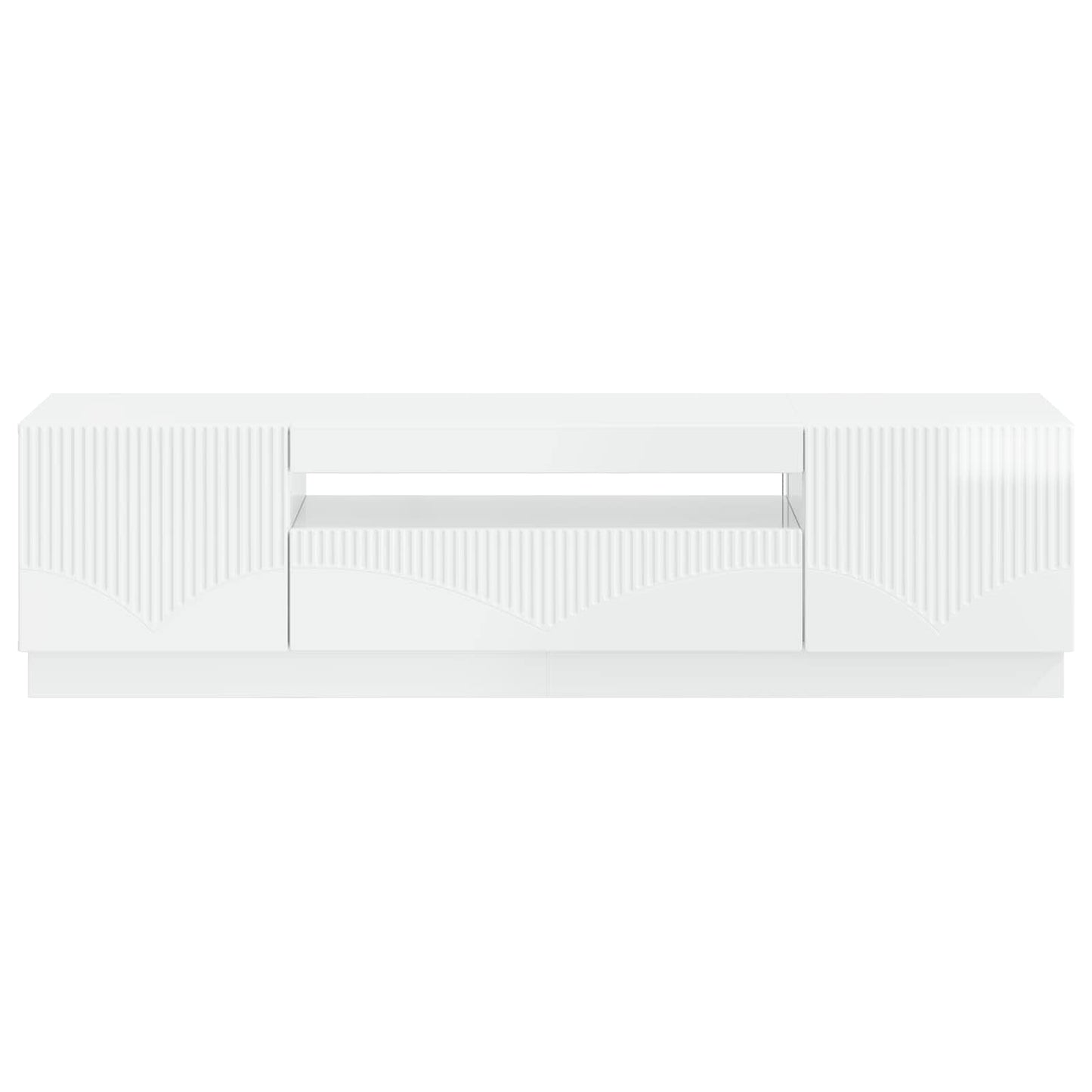 LED TV szekrény Magasfényű Fehér Szerelt Fa