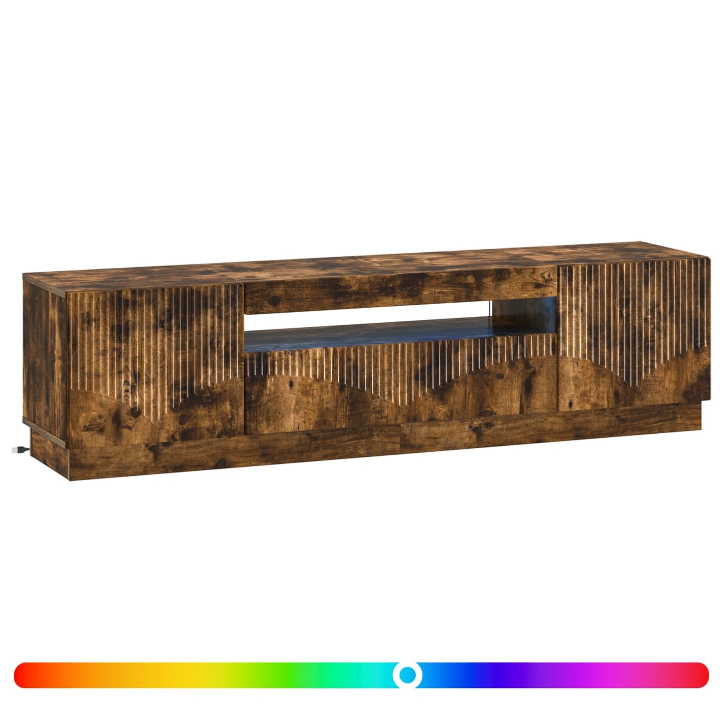 LED TV szekrény Füstös Tölgy Szerelt Fa