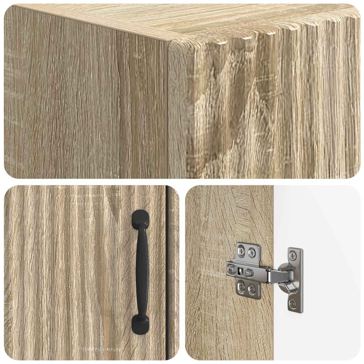 WC Szekrény HOORN Sonoma Tölgy 66 x 25,5 x 190 cm Szerelt Fa