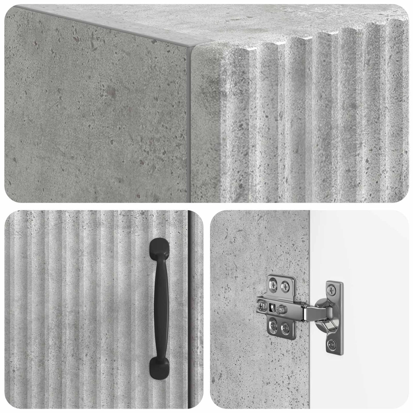WC Szekrény HOORN Betonszürke 66 x 25,5 x 190 cm Szerelt Fa