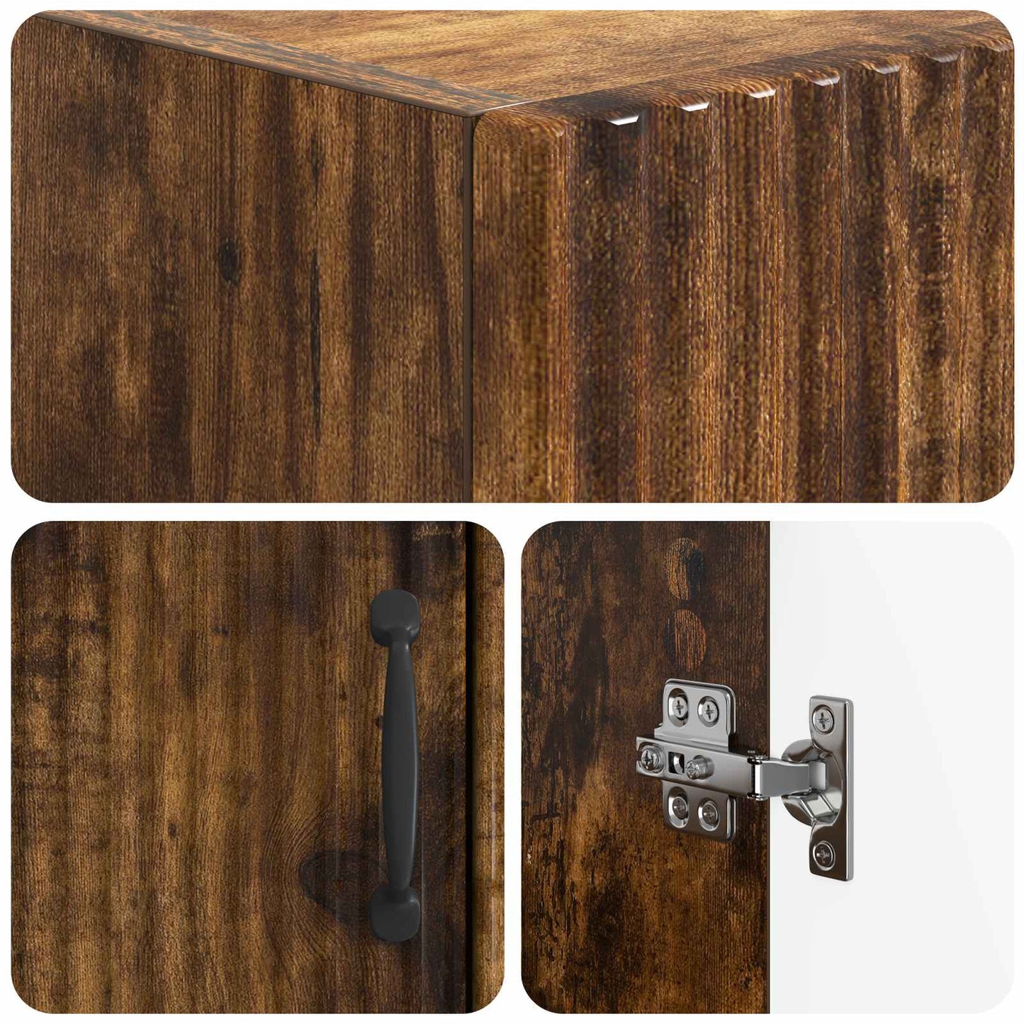 WC Szekrény HOORN Füstös Tölgy 66 x 25,5 x 190 cm Szerelt Fa