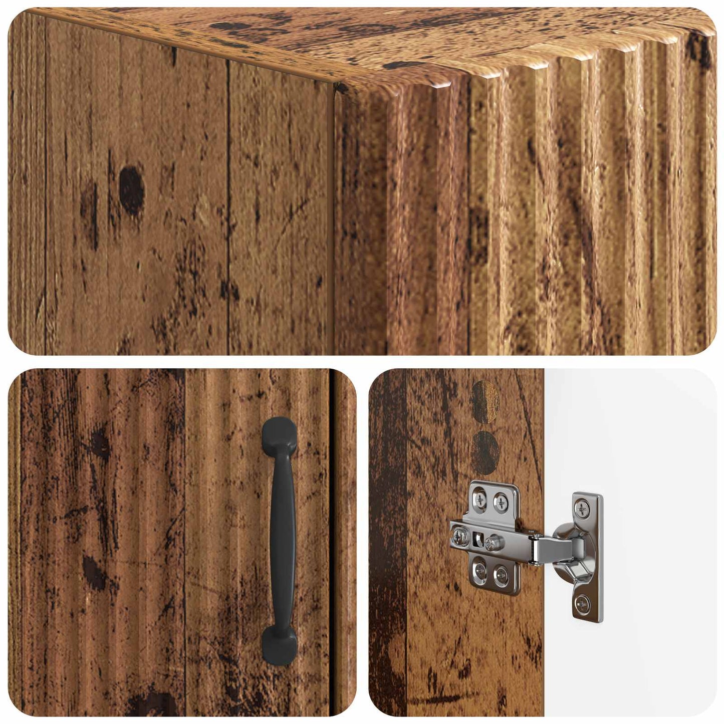 WC Szekrény HOORN Antik Fa 66 x 25,5 x 190 cm Szerelt Fa