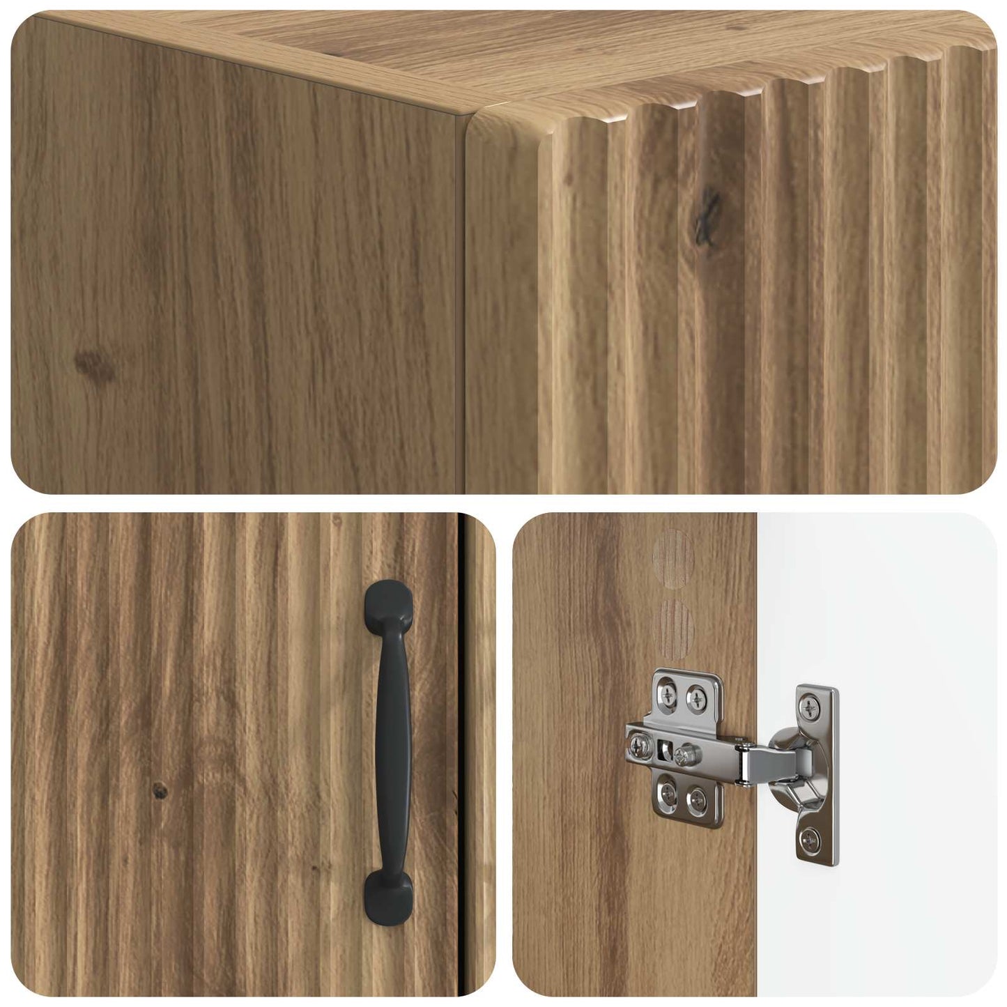 WC Szekrény HOORN Kézműves Tölgy 66 x 25,5 x 190 cm Szerelt Fa