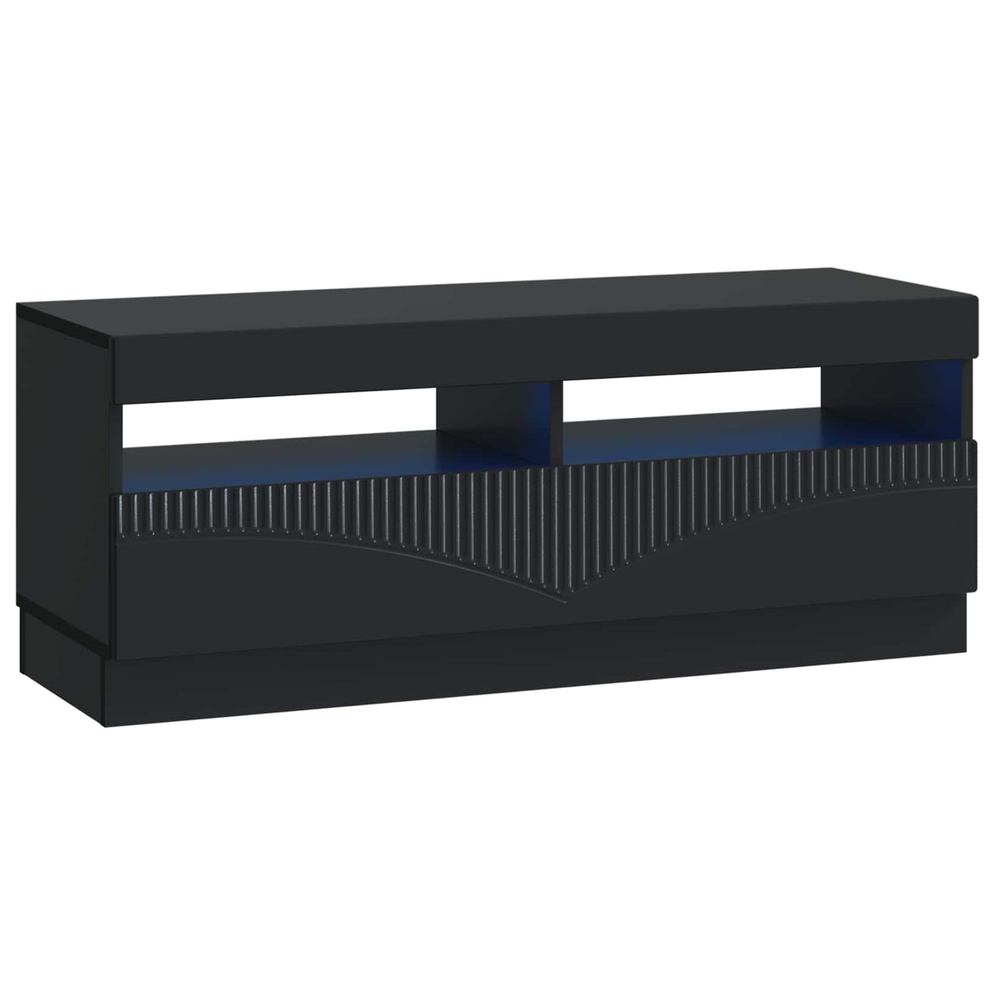 LED TV szekrény Fekete Szerelt Fa