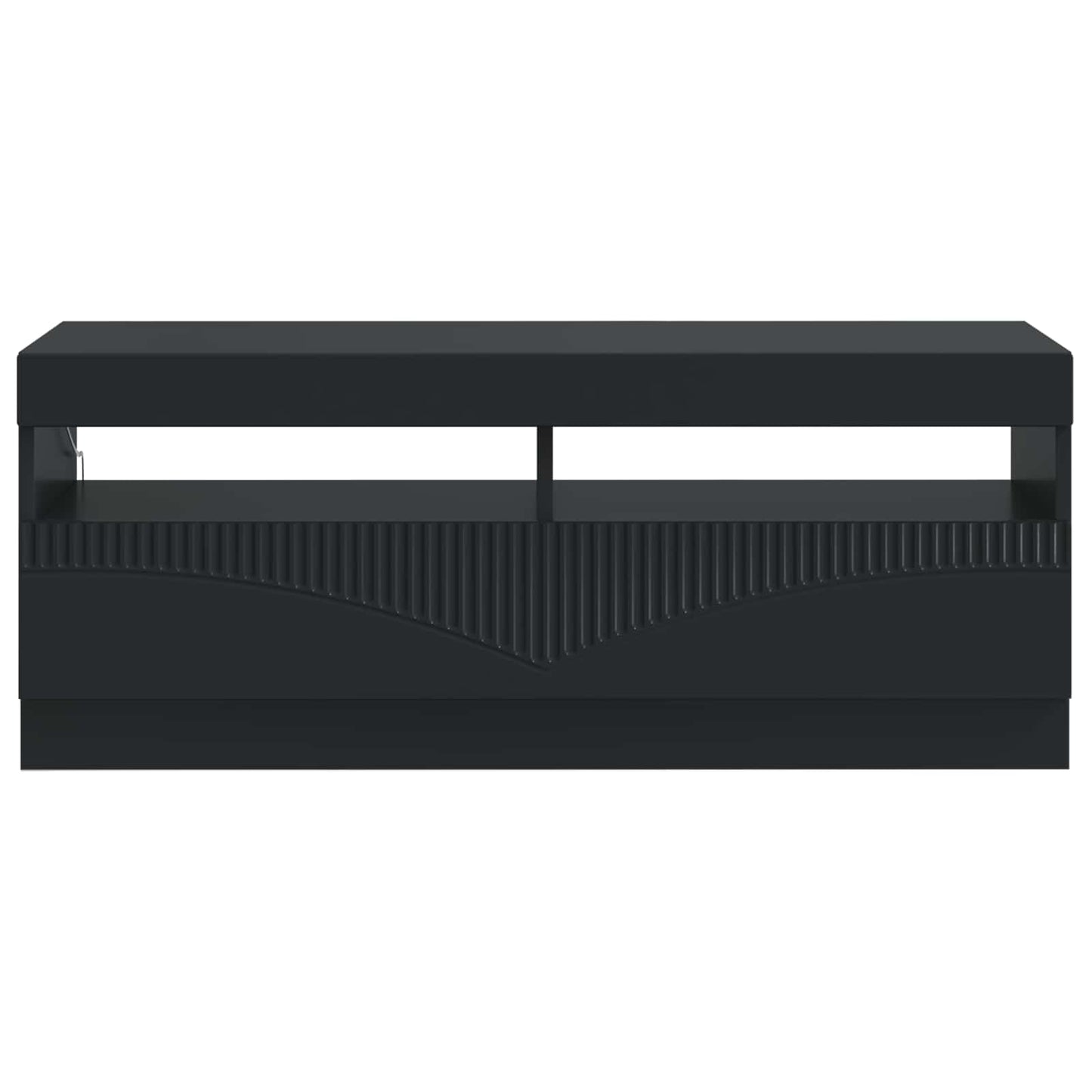 LED TV szekrény Fekete Szerelt Fa